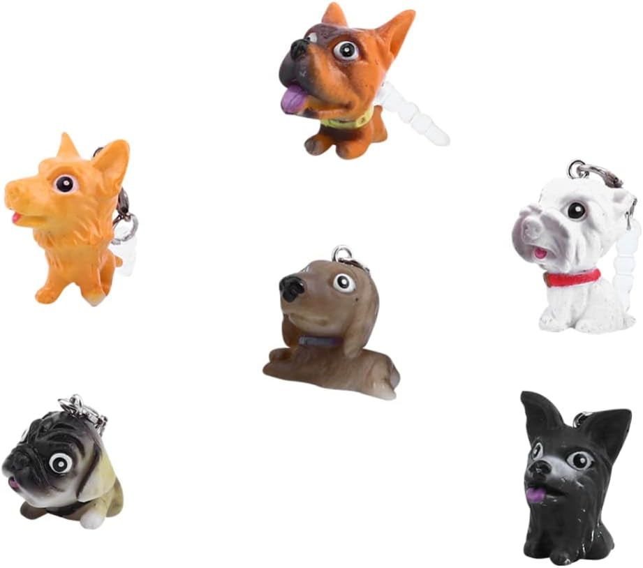 UKCOCO 1 Set 6 Pcs Mobile Phone Dust Plug Charm Earphone Jack Accessory Rubber USB Plug Earphone Jack Plug Charm Dog Pendant for Phone Telephone Plastic Cell Phone  UKCOCO   