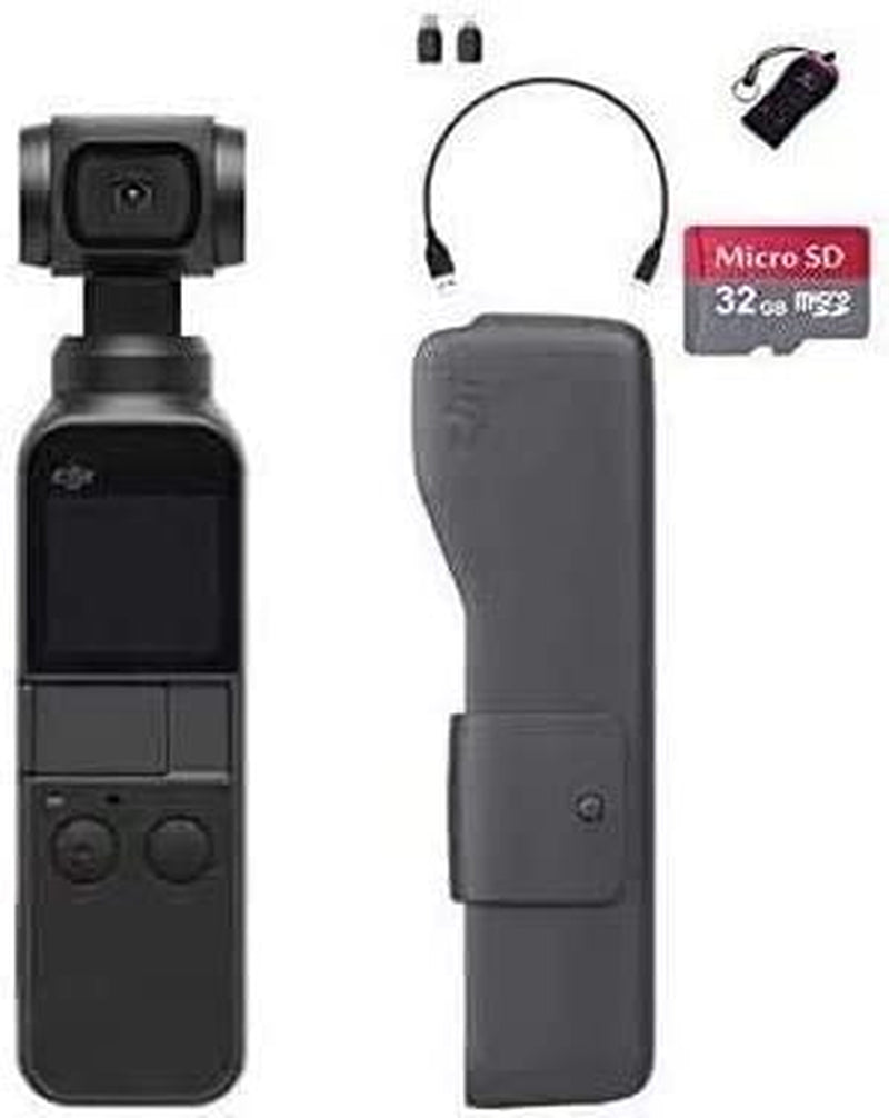 Osmo Pocket Handheld 3 Axis Gimbal Stabilizer with Integrated Camera, OSMO Shield(2 Years Warranty), Comes a Free 32GB Microsd Card and Camrise USB, Attachable to Smartphone, Android, Iphone  DJI   