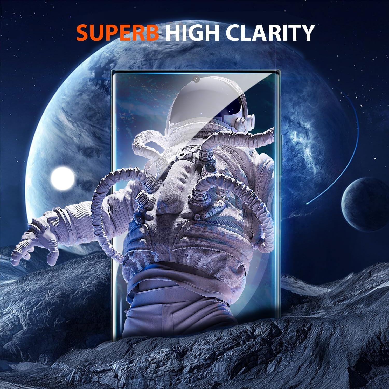 Letosan 3 Pack Galaxy S22 Ultra Screen Protector, HD Clear Tempered Glass, Fingerprint Unlock, 3D Curved, Scratch Resistant, Bubble-Free for Samsung Galaxy S22 Ultra 5G Glass Screen Protector  letosan   