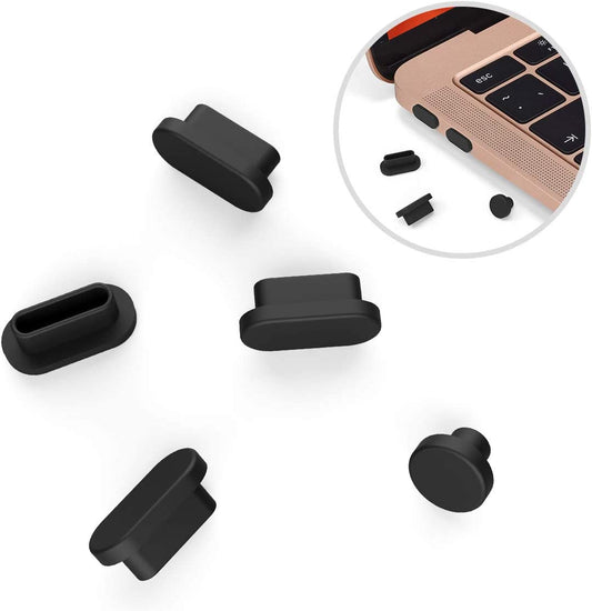5 Pcs anti Dust Dirt Plugs Covers for 2022-2018 Macbook Air 13 M2 A2681 A2337 M1 A2179 A1932, 2022-2016 Macbook Pro 13 A2338 M2 M1 A2289/ Pro 15, 2019 Macbook Pro 16 A2141, Silicone Port Dust Cups  iKammo   