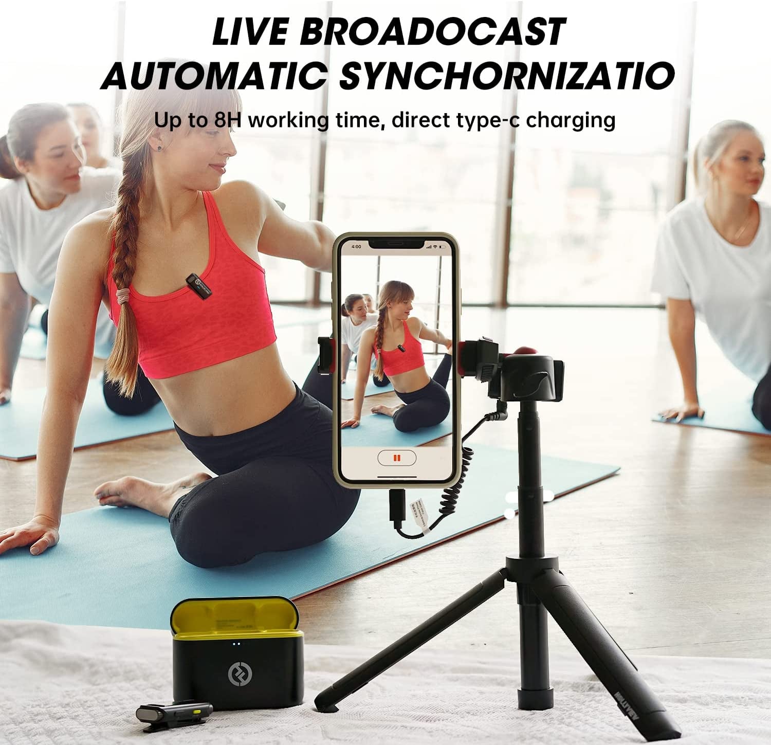 Hollyland Lark M1 2.4Ghz Wireless Lavalier Microphone System, 650Ft Range Noise Cancellation Dual-Channel Lapel Mic for Camera Phone Video Recording Live Stream Vlog Interview, 2Tx+1Rx+Charging Case  HollyView   