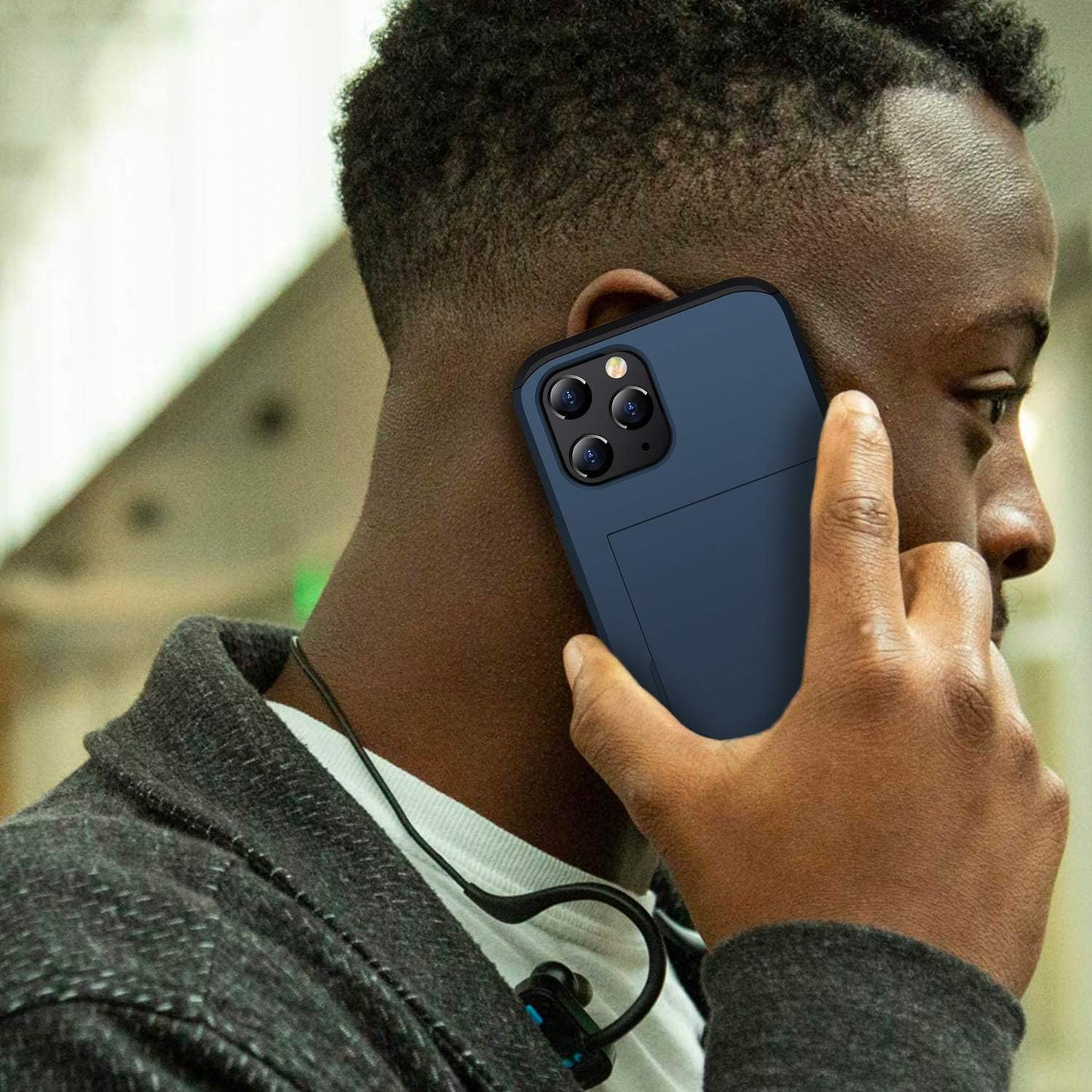 Zuslab Wallet Case Compatible with Apple Iphone 12 Pro Max, Cover with Card Holder, Shockproof anti Scratch Replacement for Iphone 12 Pro Max, with Screen Protector [X2Pack] Dark Blue  ZUSLAB   