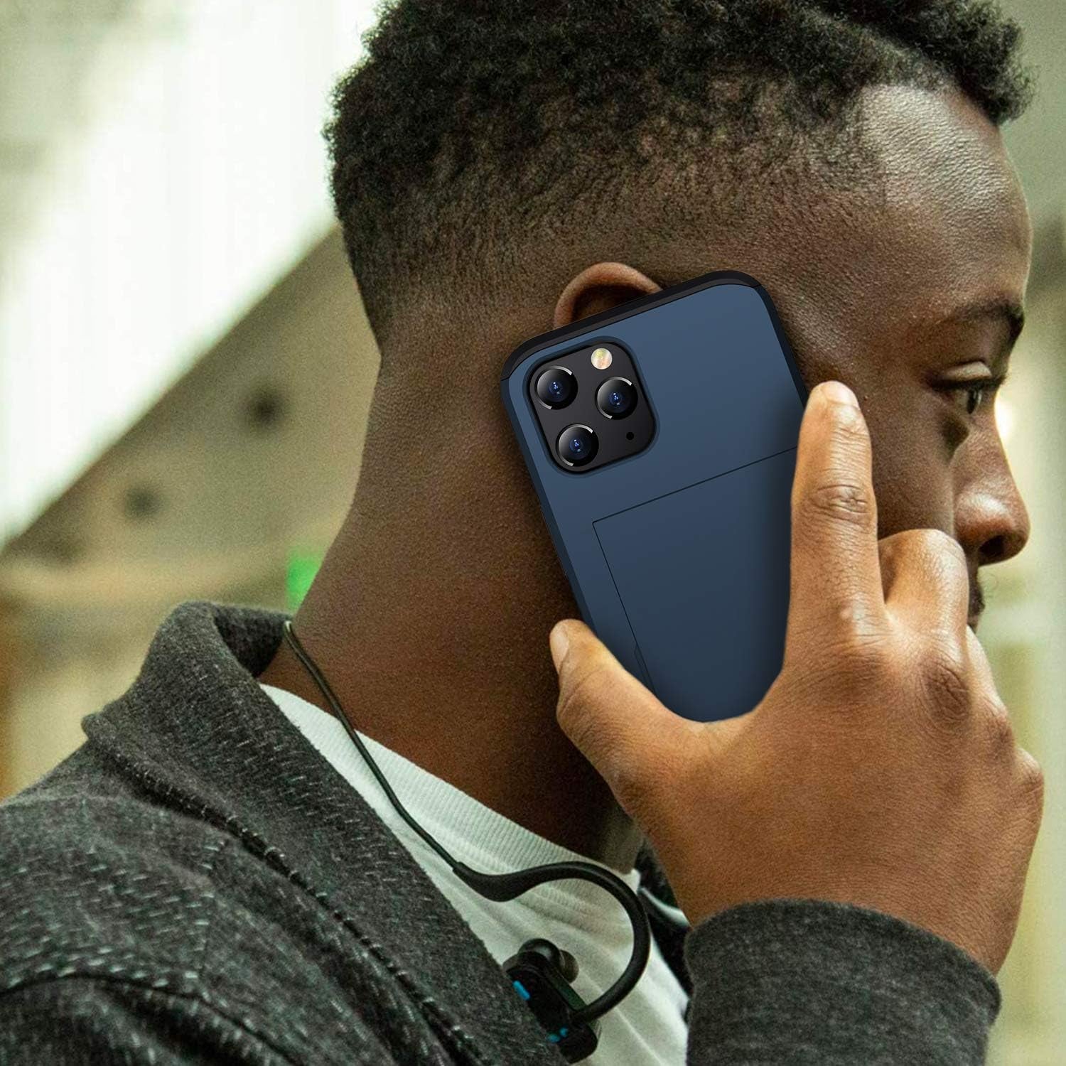 Zuslab Wallet Case Compatible with Apple Iphone 12 Pro Max, Cover with Card Holder, Shockproof anti Scratch Replacement for Iphone 12 Pro Max, with Screen Protector [X2Pack] Dark Blue  ZUSLAB   