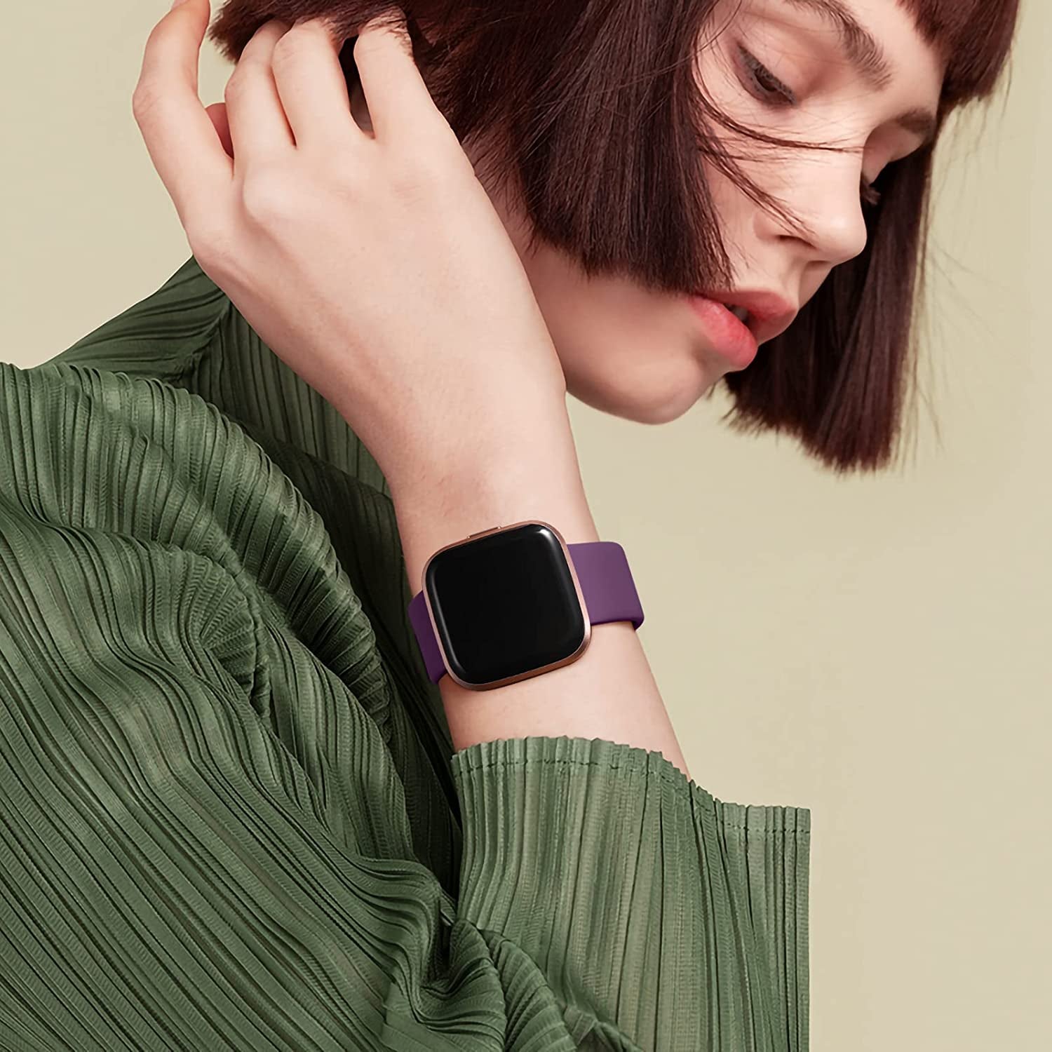 Witzon 6 Pack Bands Compatible with Fitbit Versa 2 Bands for Women Men, Compatible with Fitbit Versa Lite/Versa, Soft Silicone Replacement Wristbands Sport Band for Versa 2 Smart Watch (Small, A)  Witzon   