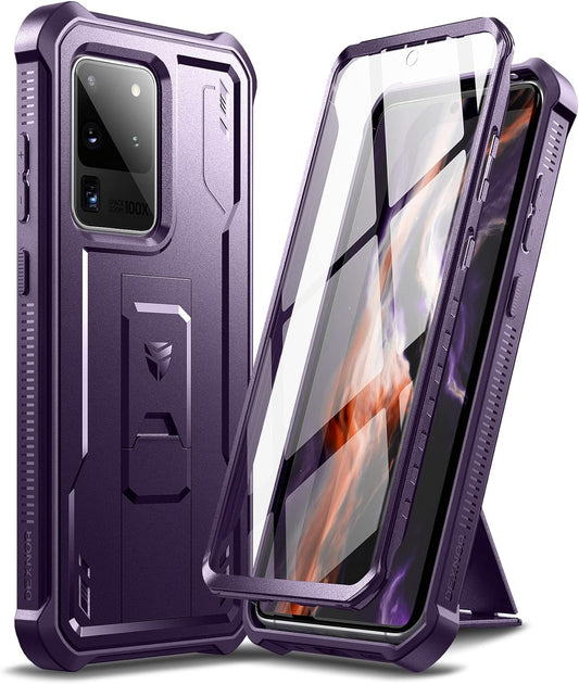 Dexnor Full Body Case for Samsung Galaxy S20 Ultra/6.9 Inches, [Built in Screen Protector and Kickstand] Heavy Duty Military Protection Shockproof Protective Cover for Galaxy S20 Ultra,Phantom Purple  Dexnor   