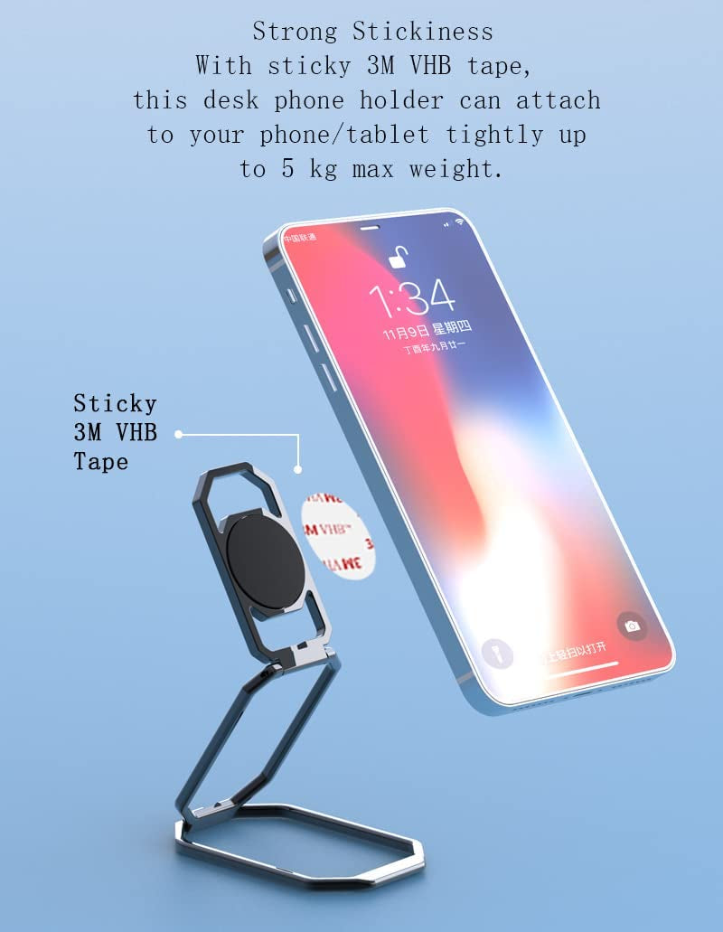 Phone Ring Holder Metal Kickstand 360° Foldable Swivel Cell Phone Finger Grip Stand Compatible with Iphone Ipad Smartphones Tablet  Rimyam   