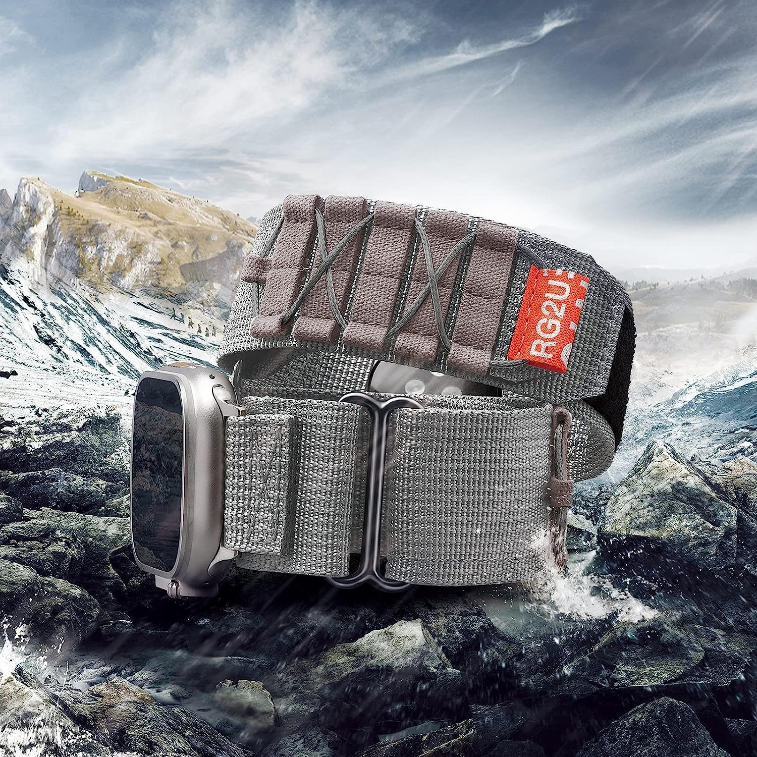 Odbeai Rugged Military Tactical Nylon Braided Sport Bands Compatible with Apple Watch 49Mm 45Mm 44Mm 42Mm for Men, Woven Solo Loop Designed Straps for Iwatch Series 8 7 6 5 4 3 2 1 SE Ultra  Odbeai   