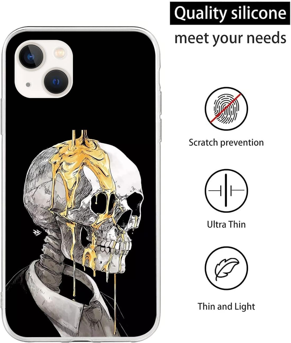 Compatible with LG G8 | LG G8 Thinq Case Cool Skull 556 Kids Girls Women Man Soft Flexible TPU Silicone Phone Case Clear  PTGVCTA   