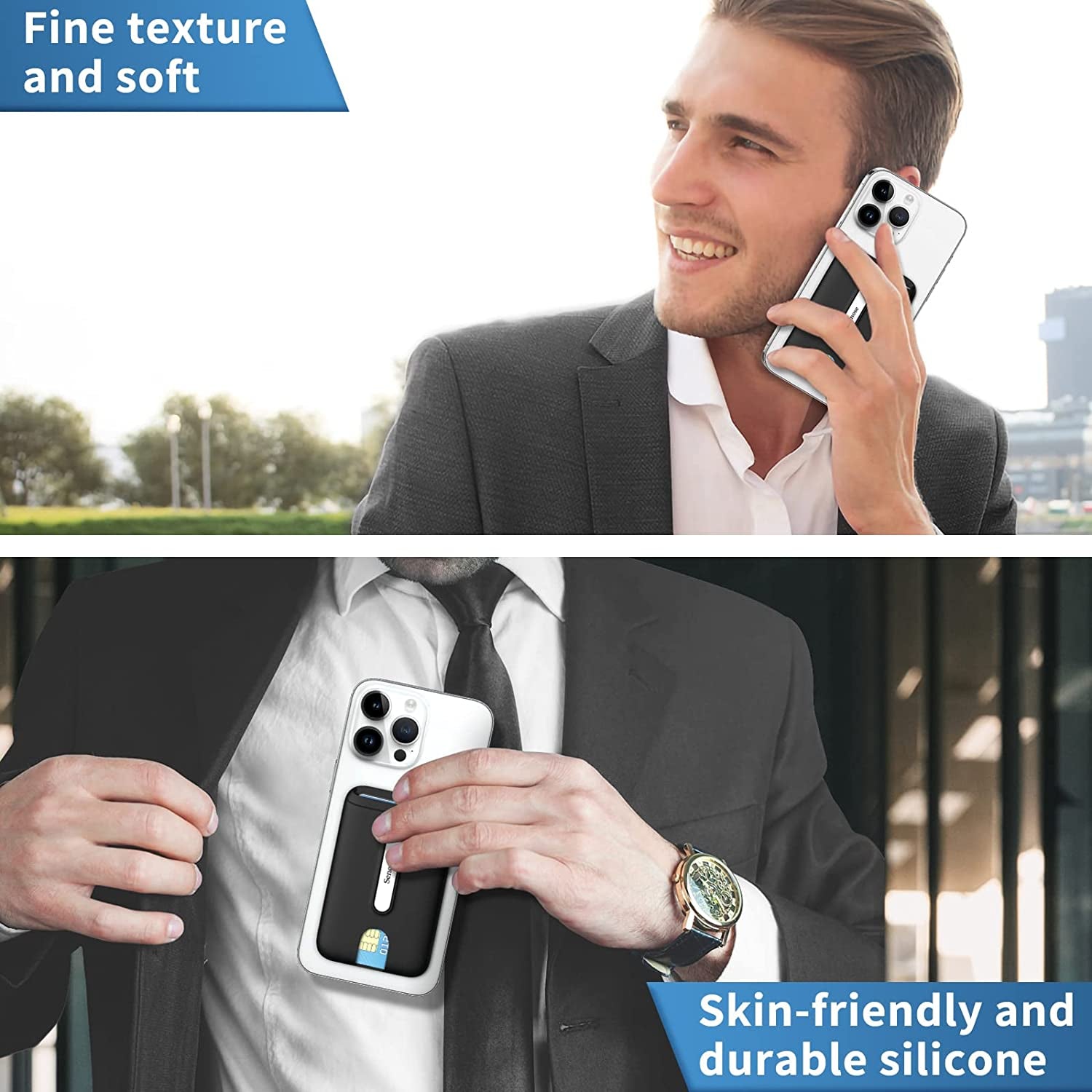 Senose Magnetic Wallet Compatible for Magsafe, Silicone Phone Card Holder Compatible for Iphone 14 Pro Max/14 Pro/14 Plus/14/13 Pro Max/13 Pro/13/12 Pro Max/12 Pro/12 and Mag Safe Case, Black  Senose   