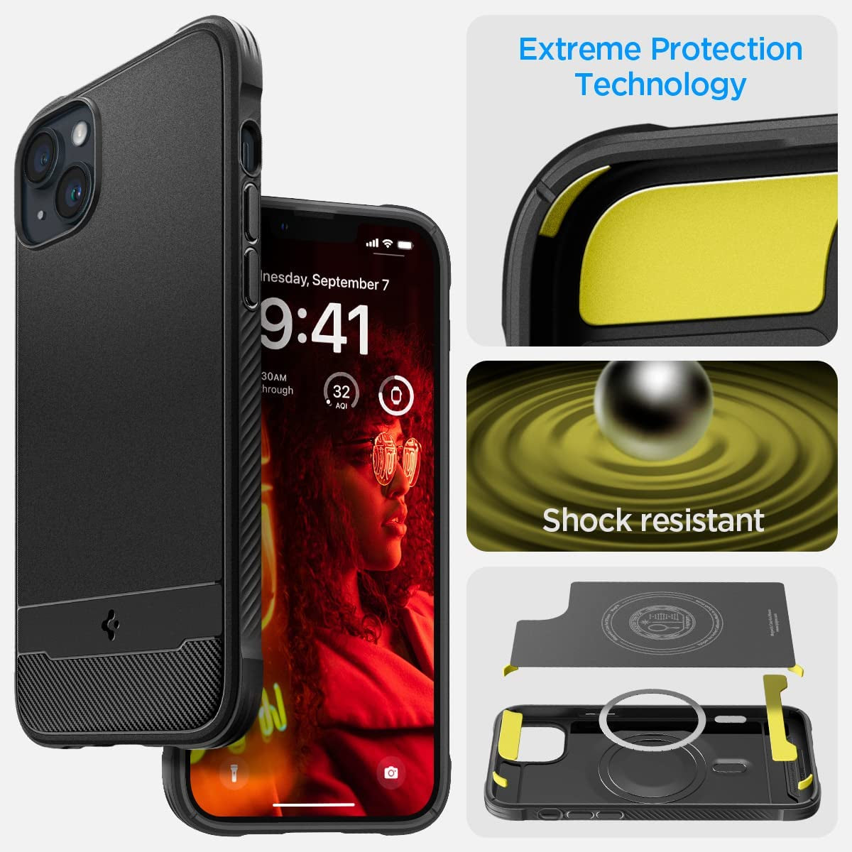 Spigen Rugged Armor (Magfit) [Extreme Protection Tech] Designed for Iphone 14 Case (2022) - Matte Black  Spigen   
