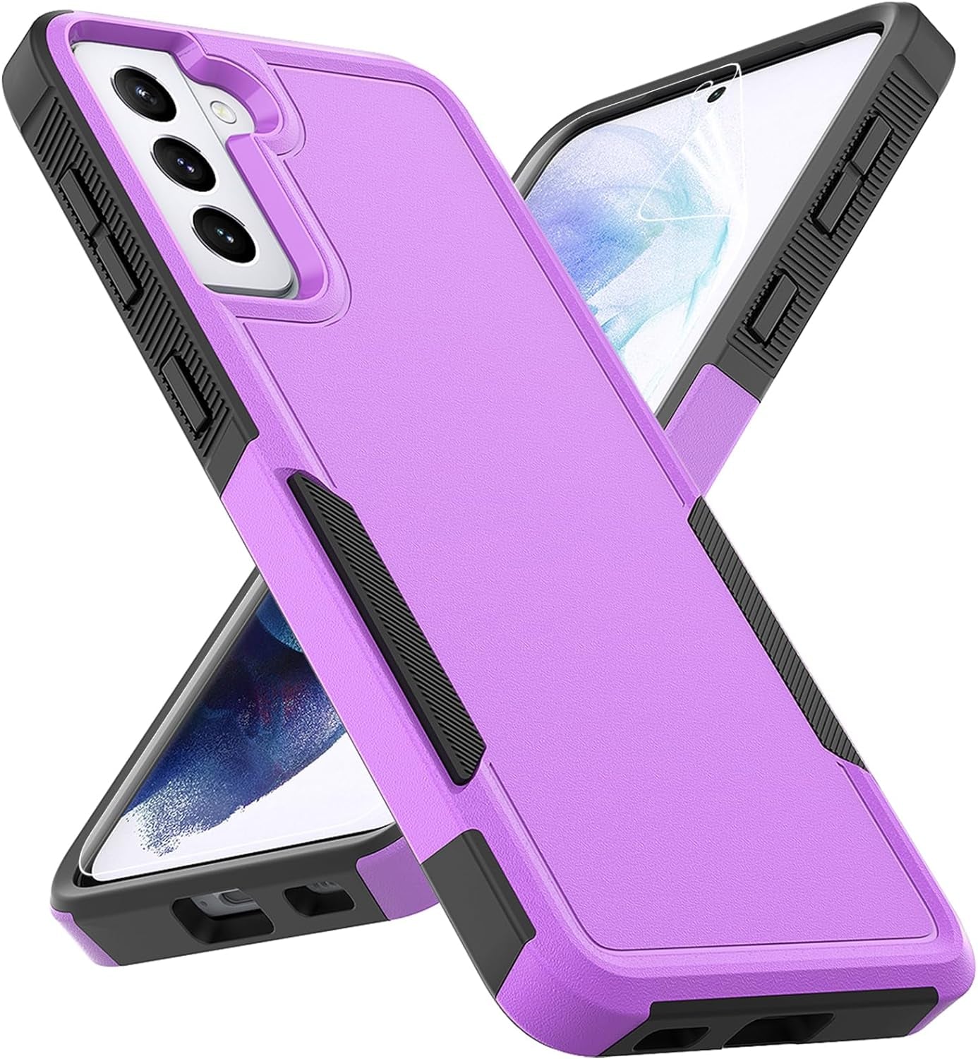 For Samsung Galaxy S21 plus Case: Dual Layer Protective Heavy Duty Cell Phone Cover Shockproof Rugged with Screen Protector - Military Protection Bumper Tough - Samsung Galaxy S21+ plus 5G, Blue  Jinxian Co., Ltd. Purple (Pc) + Black (Tpu)  
