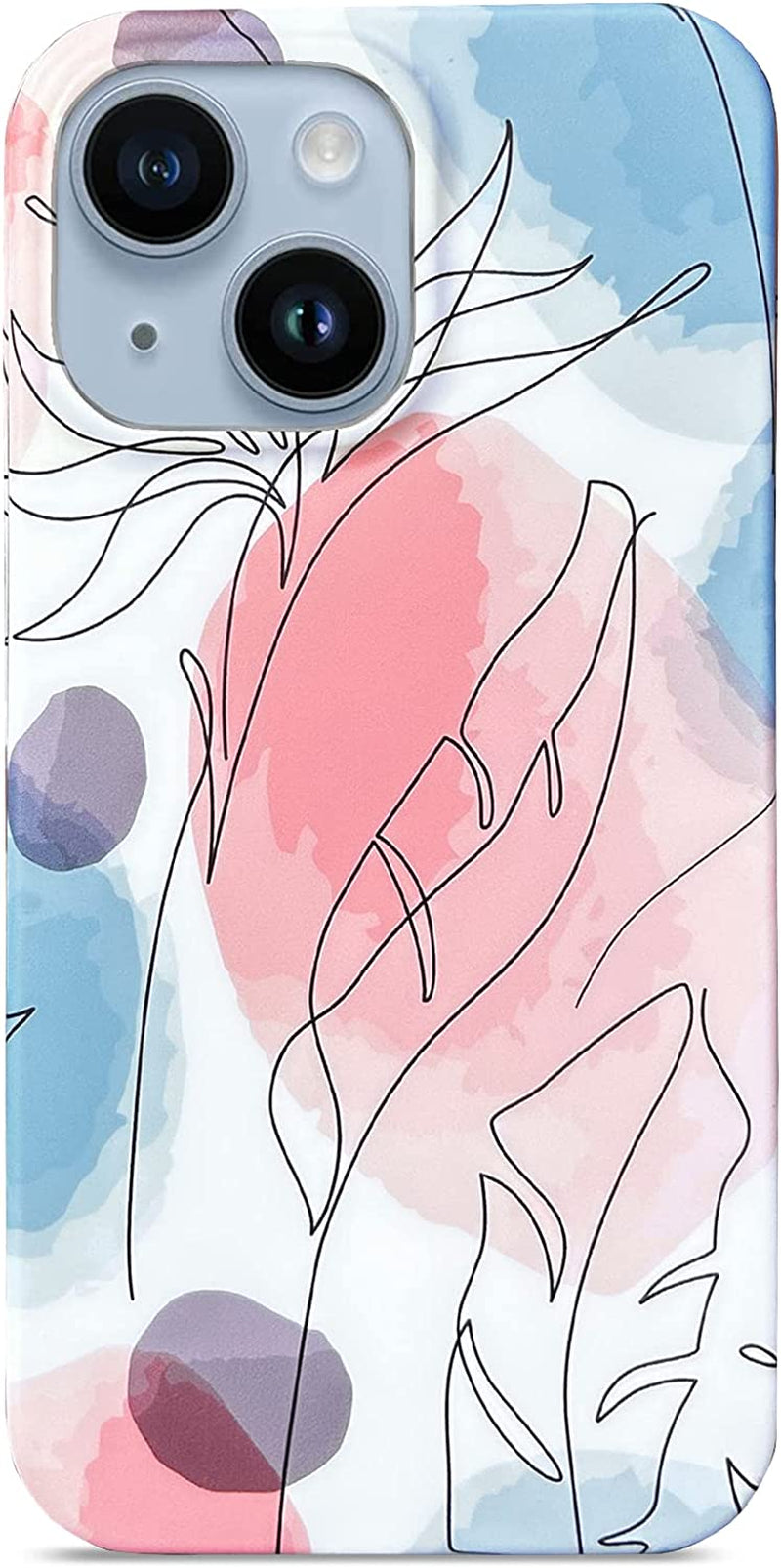 J.West Iphone 14 Case, Clear Floral Flexible TPU Shockproof Cover Transparent Elegant Designs Durable Protective Women Girls Flower Phone Case 6.1"  J.west Blue  