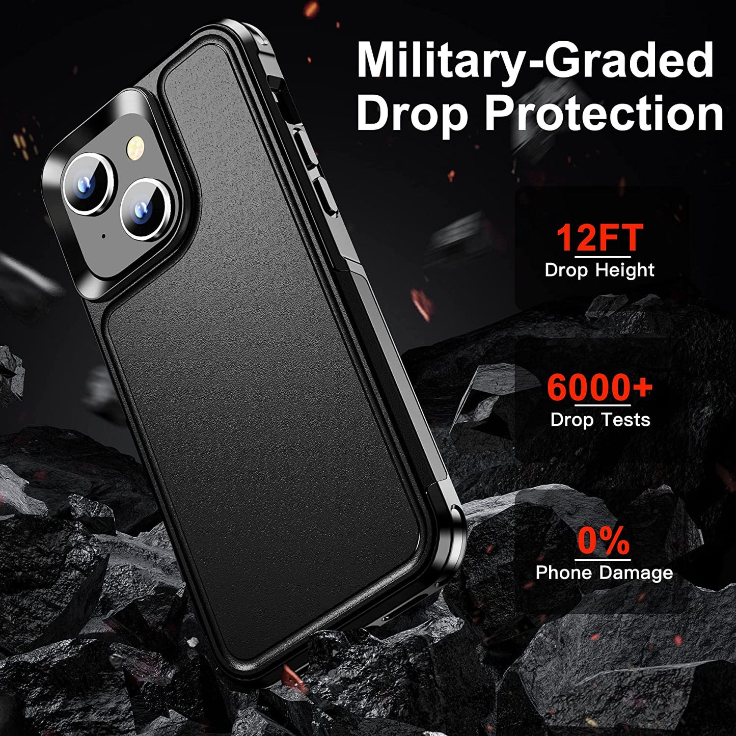 Xiwxi Magnetic for Iphone 14 Case [Compatible with Magsafe][Military Grade Drop Protection] [Glass Screen Protector+Camera Lens Protector] Non-Slip Full-Body Shockproof Phone Case,Black  xiwxi   