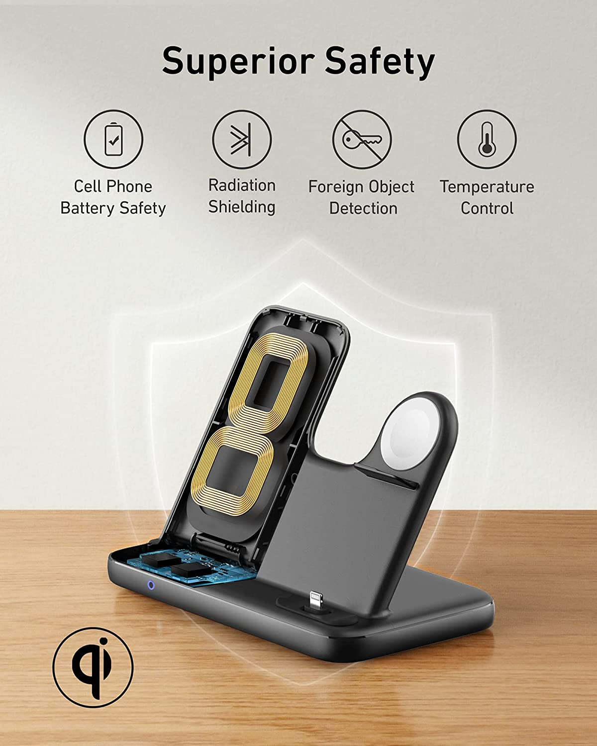 Anker 544 Wireless Charger (4-In-1 Stand) with 60W Quick Charge DC Adapter and 5 Ft Cable for Iphone 14/14 Pro/14 Pro Max/13/13 Pro Max, Mfi Certified for Apple Watch SE/7/6/5/4/3/2/1, Airpods  Anker   