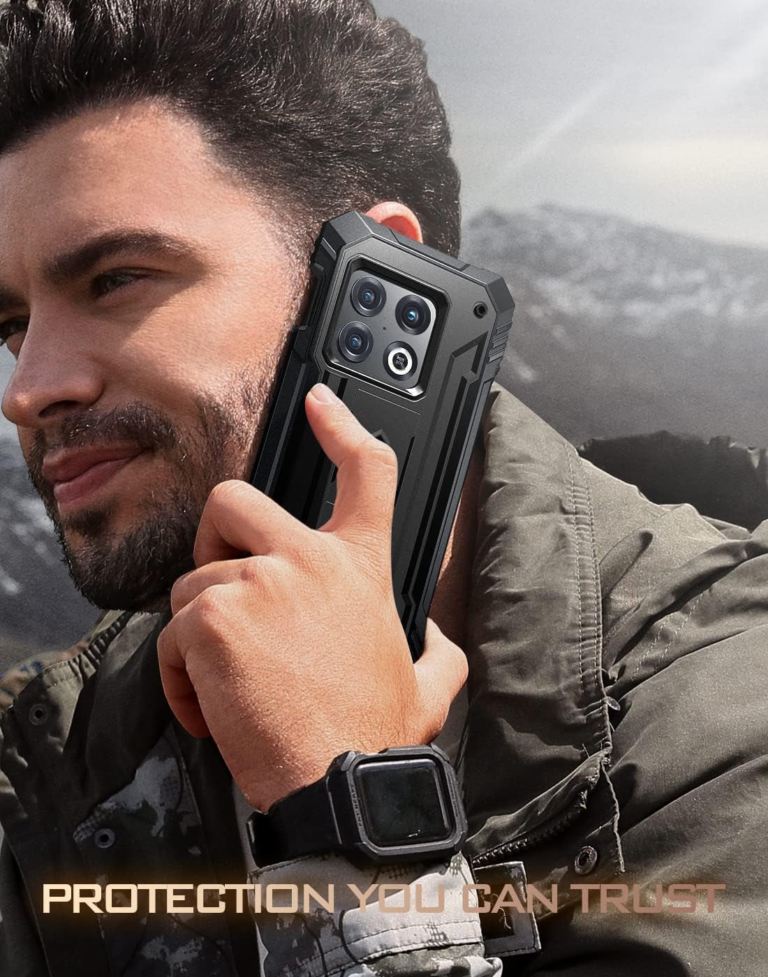 Poetic Revolution Case for Oneplus 10 Pro 5G, Built-In Screen Protector Work with Fingerprint ID, Full Body Rugged Shockproof Protective Cover Case with Kickstand, Black  Poetic   