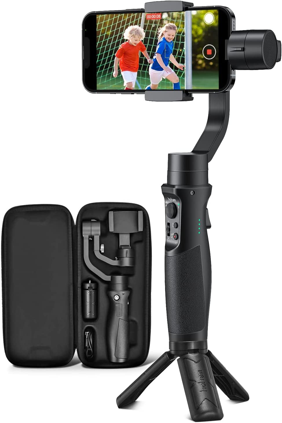 Gimbal Stabilizer for Smartphone, 3-Axis Phone Gimbal for Android and Iphone 14,13,12 PRO, Stabilizer for Video Recording with Face/Object Tracking, 600 °Auto Rotation - Hohem Isteady Mobile Plus  Hohem Technology Co.   