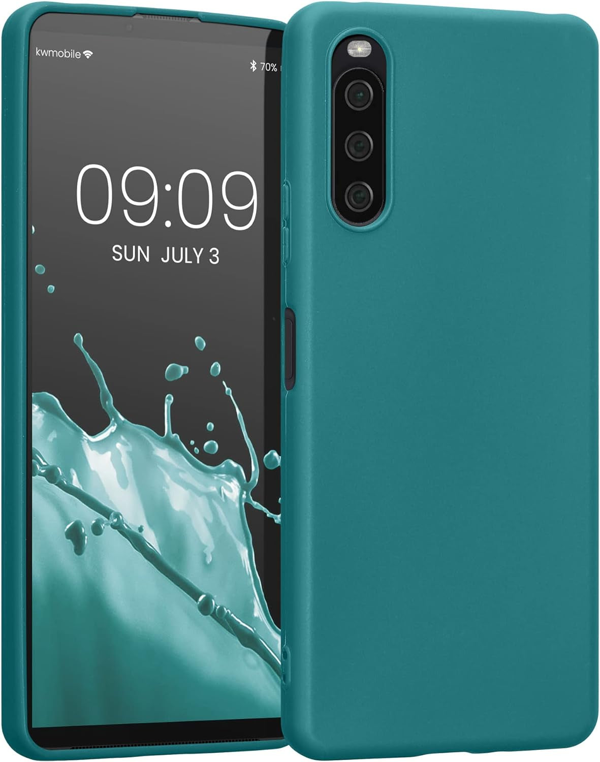 Kwmobile Case Compatible with Sony Xperia 10 IV Case - Soft Slim Protective TPU Silicone Cover - Cool Mint  KW-Commerce Teal Matte  