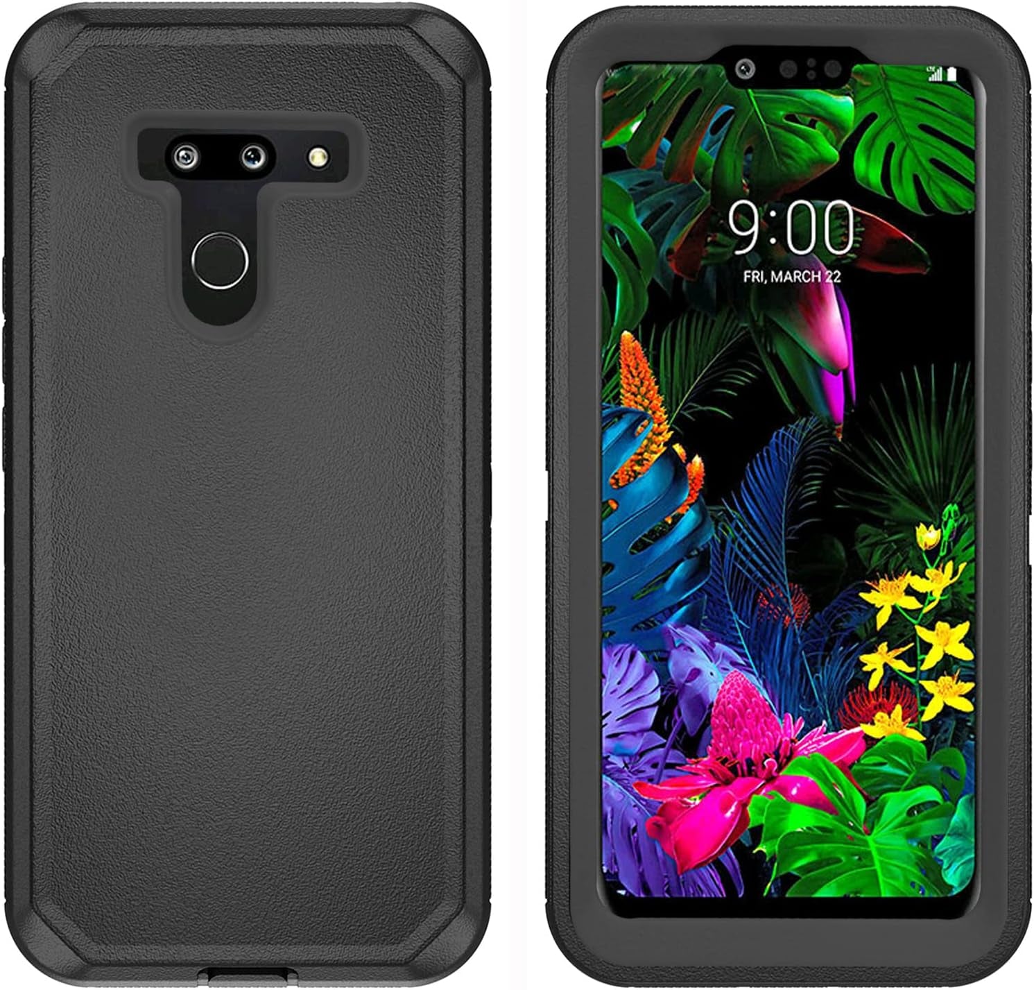 Asuwish Phone Case for LG G8 Thinq Cell Cover Hybrid Rugged Shockproof Hard Protective Drop Proof Full Body Slim Heavy Duty Mobile Accessories LGG8 Thin Q G 8 LG8 G8Thinq Lgg8Thinq 8G Women Black  Asuwish   
