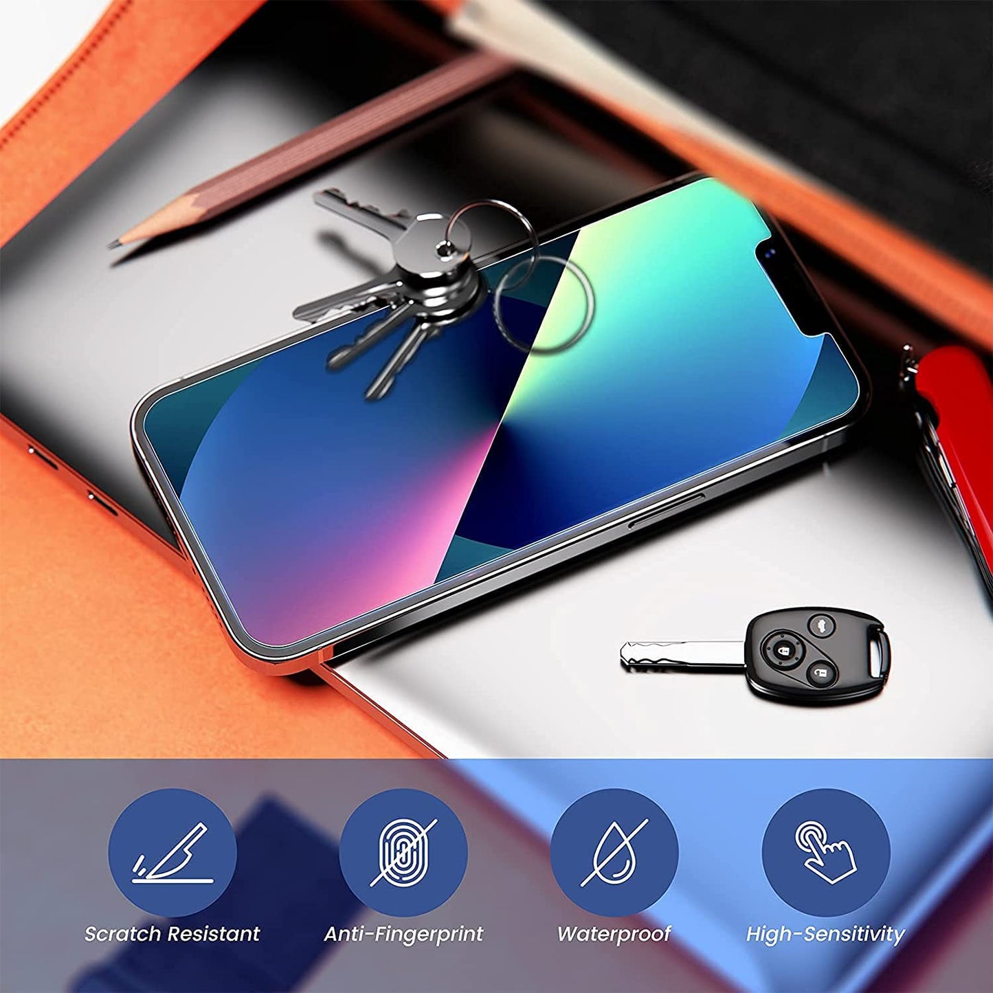 Mkeke Compatible for Iphone 13 Screen Protector/Iphone 13 Pro Glass Screen Protector Tempered 6.1 Inch 3-Pack  Mkeke   