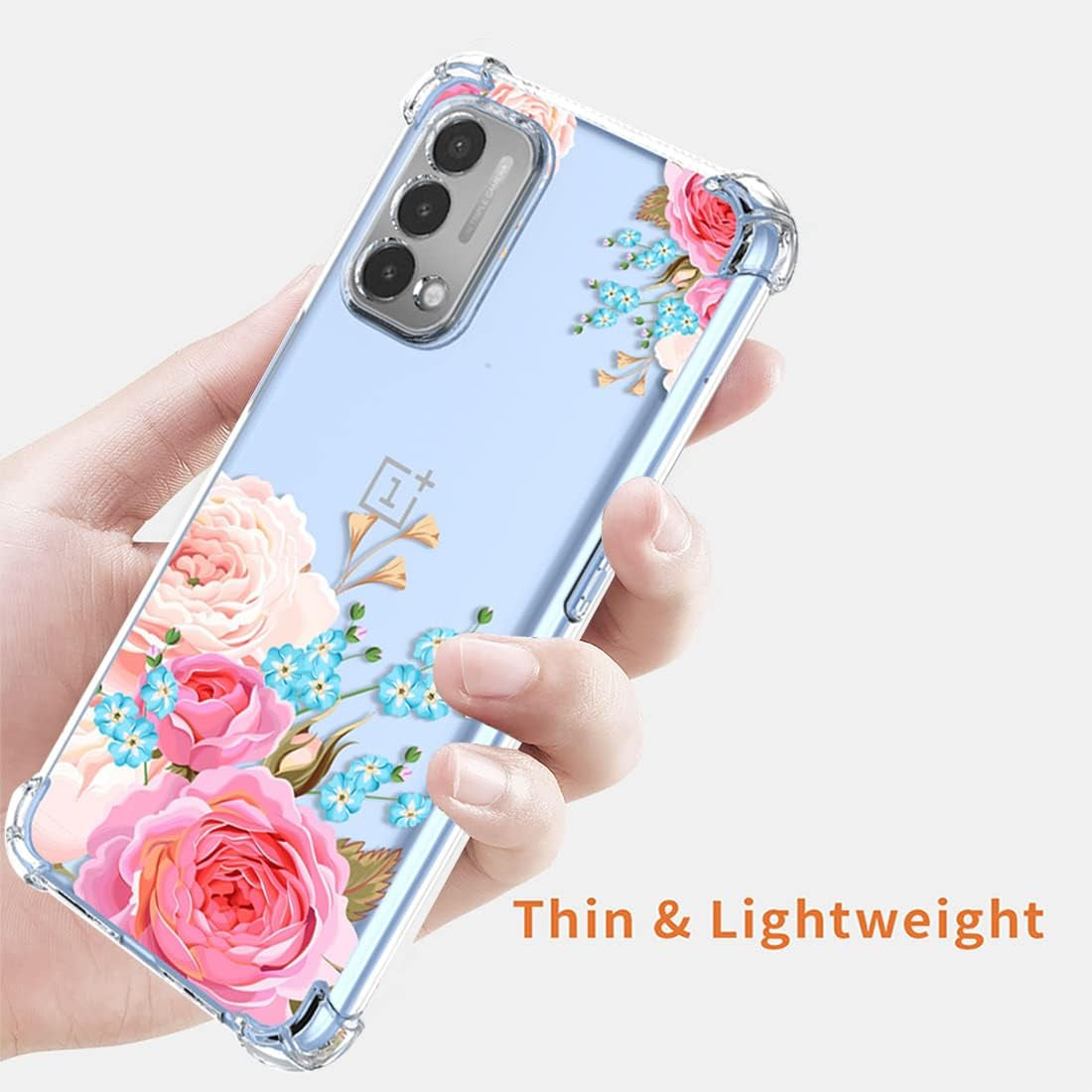 KOARWVC Case for Oneplus Nord N200 Case, Oneplus N200 DE2117 Case Clear with Design Soft TPU Shock Absorption Slim Floral Pattern Protective Back Cover Cases for Oneplus Nord N200 (Rose Flower)  KOARWVC   