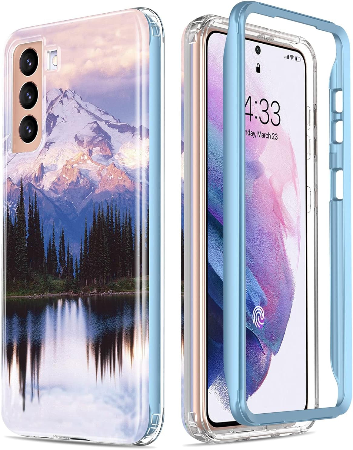 Esdot for Samsung Galaxy S21 Case,Military Grade Passing 21Ft Drop Test,Rugged Cover with Fashionable Designs for Women Girls,Shockproof Protective Phone Case for Galaxy S21 6.2" Flower Garden  Esdot Snow Mountain  