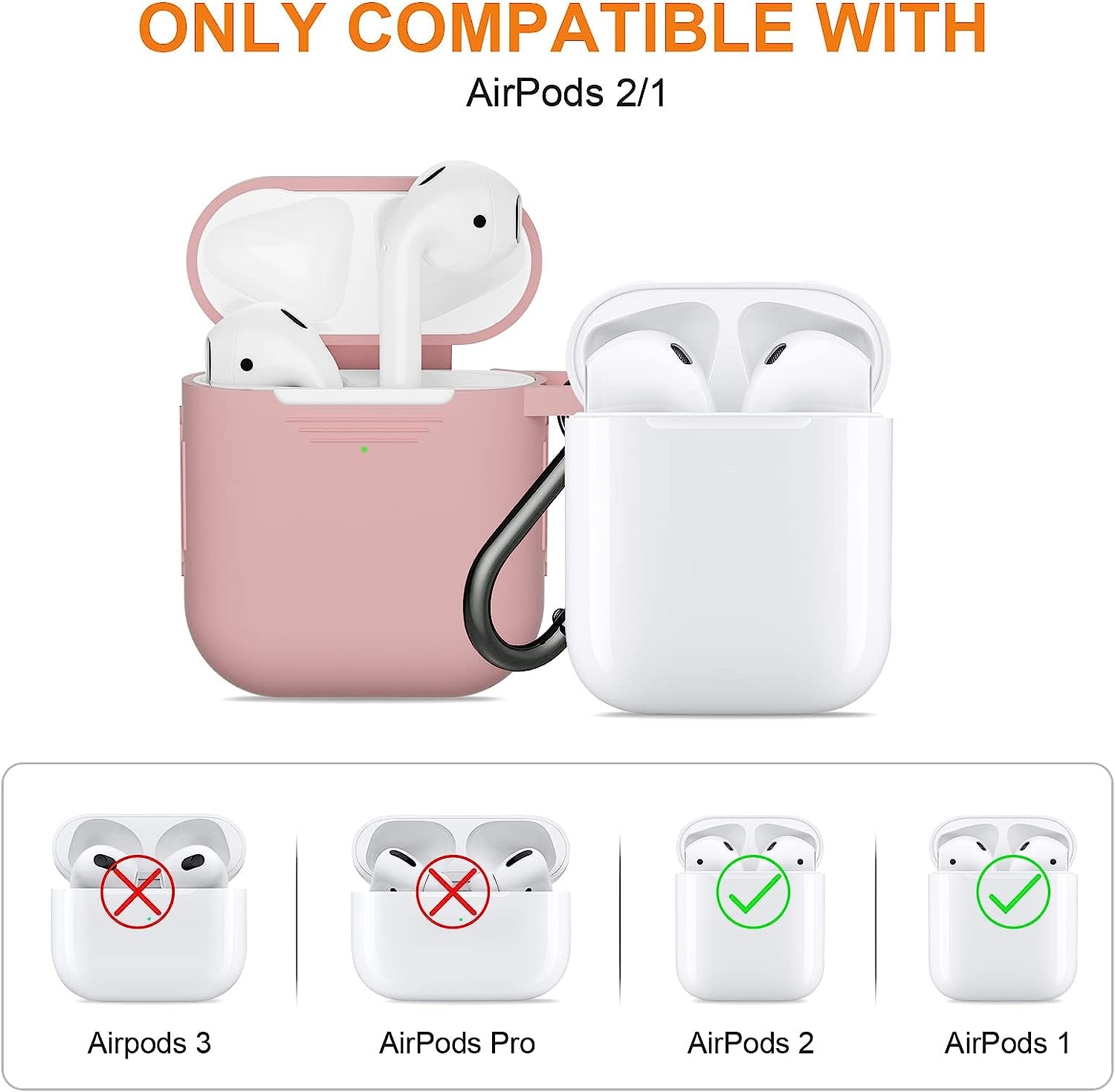 SUPFINE (2 in 1) for Airpod Case Cover, Soft Silicone Protective and Airpod Cleaner Kit Compatible with Airpods 2Nd Generation Charging Case (Bean Pink)  SUPFINE   
