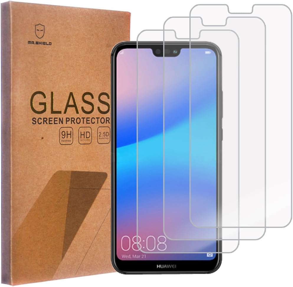 Mr.Shield [3-PACK] Designed for Huawei P20 Lite [Tempered Glass] Screen Protector [Japan Glass with 9H Hardness] with Lifetime Replacement  Mr.Shield   