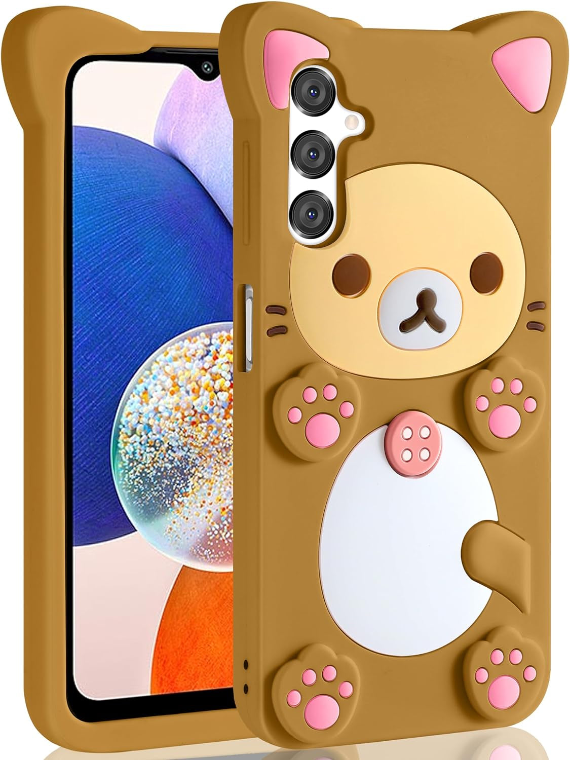 Stsnano Kawaii Phone Case for Samsung Galaxy A53 5G 6.5'' 3D Cute Cartoon Bear Phone Case Fashion Fun Cool Funny Bear Soft TPU Case for Samsung Galaxy A53 5G Silicone Cover for Women Girls Kids PK  STSNano Brown For Samsung Galaxy A14 5G 