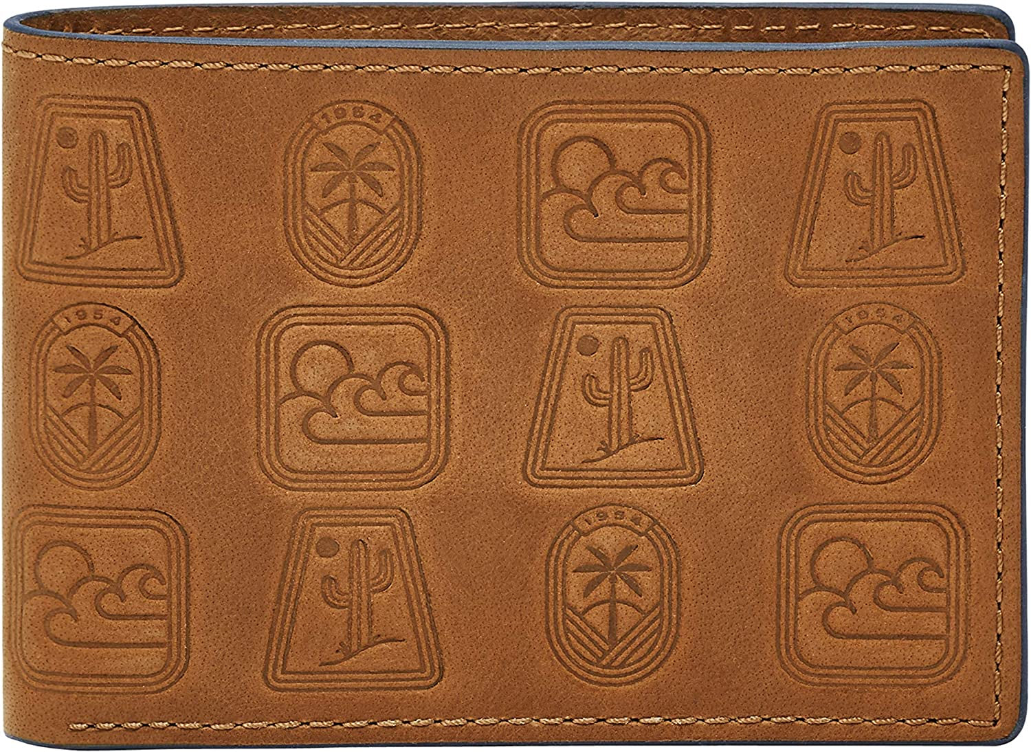 Fossil Men'S Leather Slim Minimalist Bifold Front Pocket Wallet  Fossil Bronson Tan  