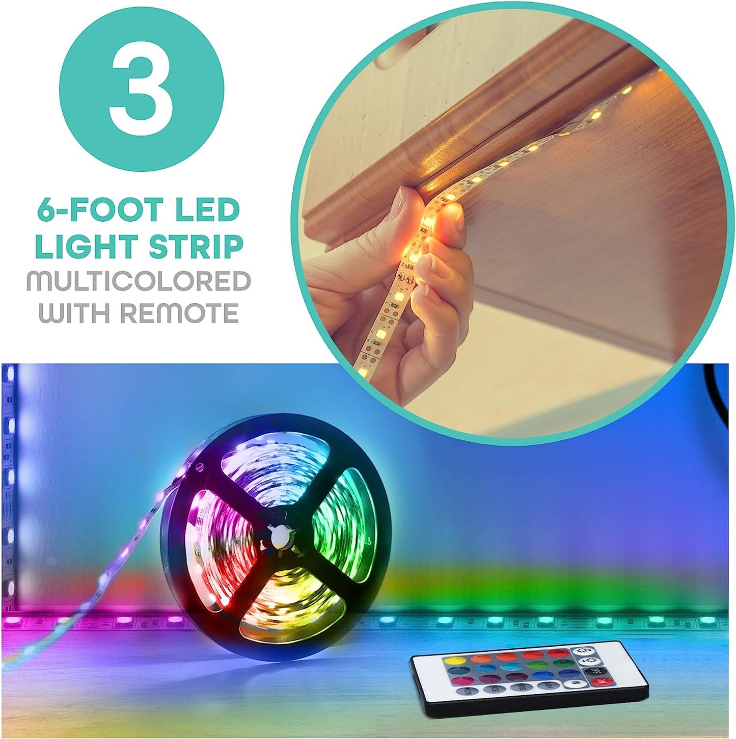 Aduro U-Stream 3-In-1 Ring Light Studio Kit Bundle, Set Includes LED Ring Light with Stand, Clip on Phone Selfie Ring Light & 6Ft LED Strip Lights  Aduro   