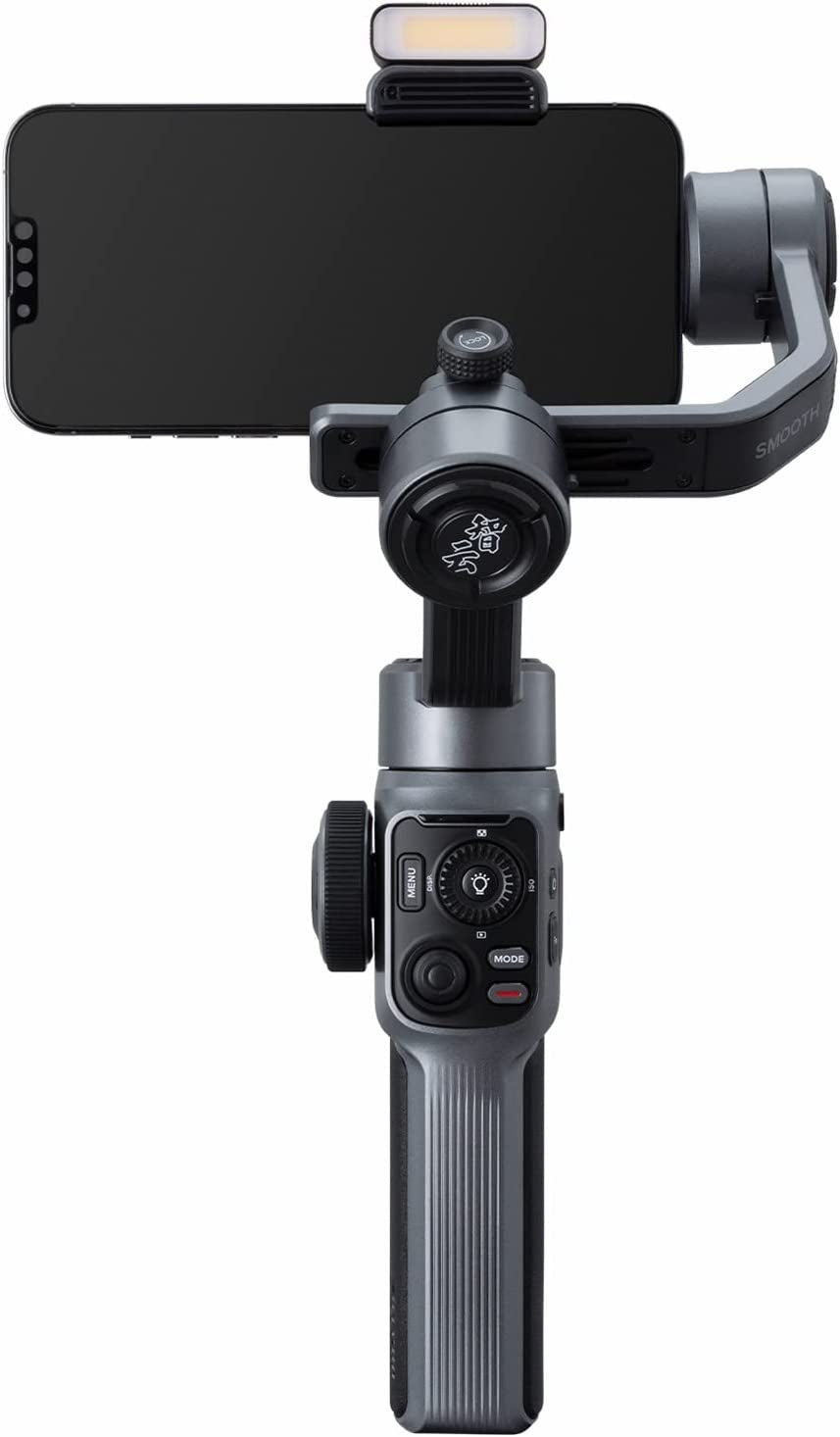 Zhiyun Smooth 5S Gray Gimbal Stabilizer for Smartphone Iphone 14 13 12 11 SE SR X 8 Pro Max plus Samsung Android for Youtube Tiktok Vlogging Zhiyun Smooth 5 Phone Gimbal Upgraded+2Pcs Mini LED Light  Zhiyun   