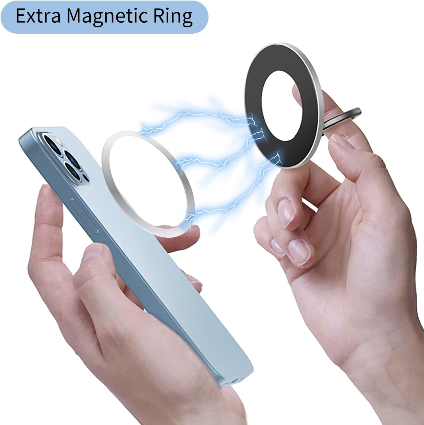 Magnetic Phone Ring Holder，Popsocket Magnetic Phone Grip for Iphone 14 13 12 Adjustable Kickstand,Magnetic Finger Phone Ring Stand Holder Silver  ideapro   
