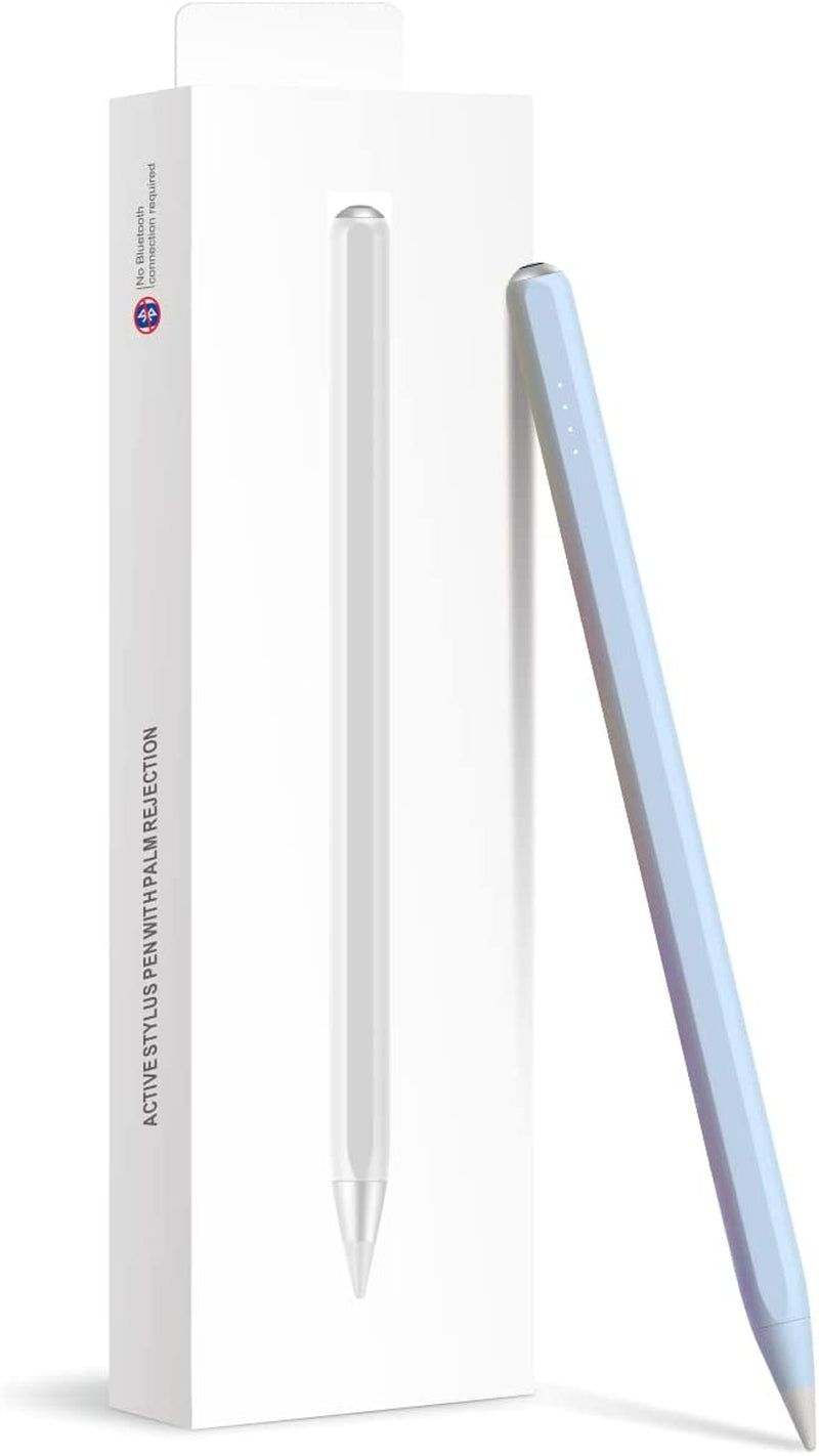 Ipad Air Pencil with Palm Rejection, PERMARK Stylus Pen Compatible with (2018-2023) Apple Ipad Pro (11/12.9 Inch),Ipad Air 3Rd/4Th/5Th Gen,Ipad 6/7/8/9Th Gen,Ipad Mini 5/6Th Gen (Purple)  PERMARK Blue  