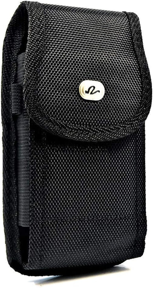 Wonderfly Vertical Pouch Compatible with LG G6, G5 or G4, a Large Rugged Nylon Heavy Duty Carrying Case with Belt Clip, Fits the Phone with a Thick Case  Wonderfly   