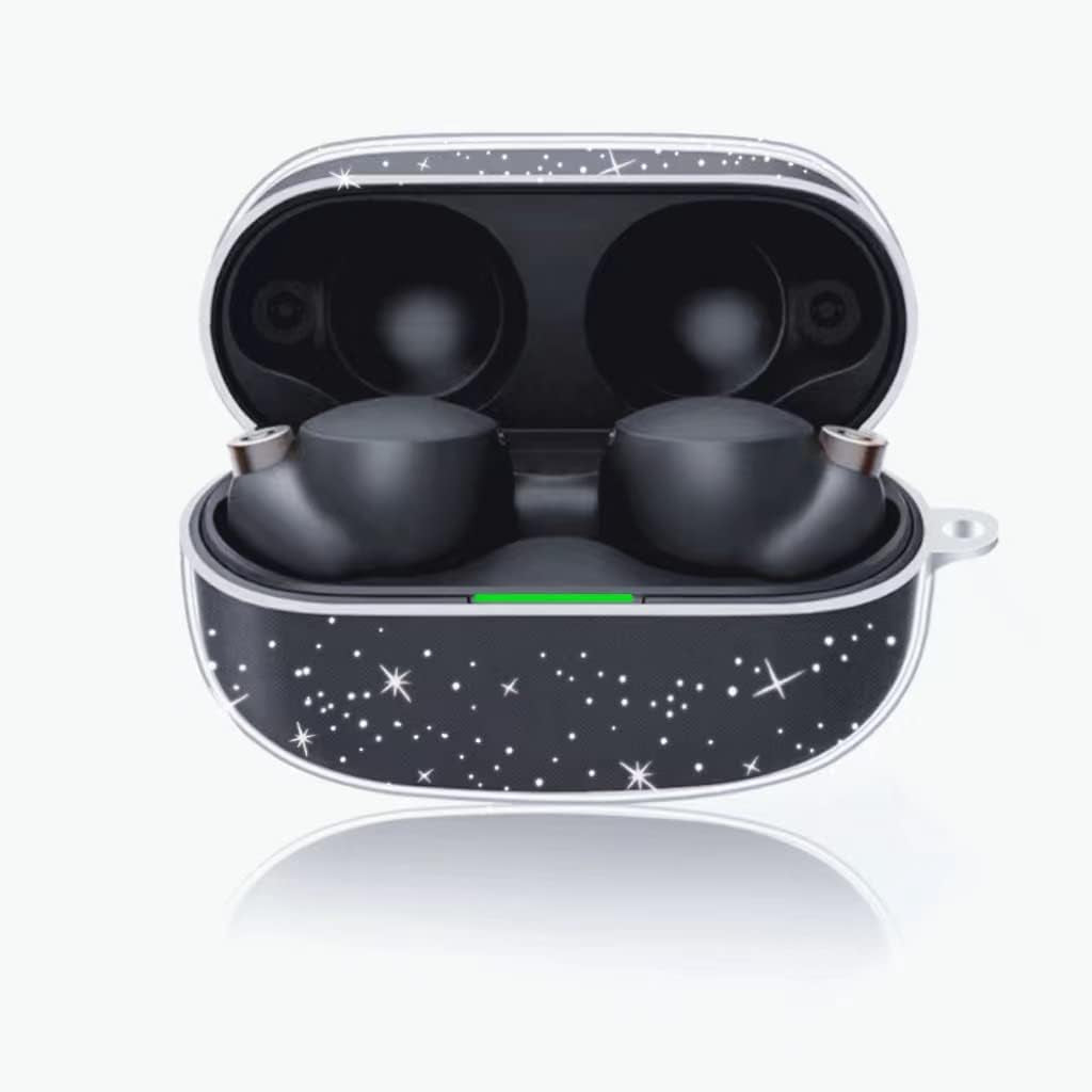 Cover Case Compatible with Sony WF-1000XM4 Earbud, Upgrade TPU Durable Sony WF-1000XM4 Case Wireless Earbuds Protective Cover with Keychain (Shine Black)  FGFLOWER   