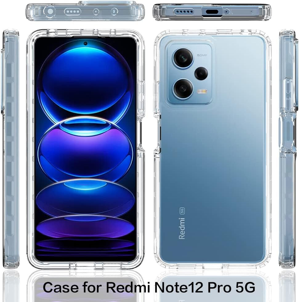 Pzwoxukhov Case for Redmi Note 12 Pro 5G Case Cover,Case for Xiaomi Poco X5 Pro High Transparency，Gradient Color,Anti-Drop Shock Absorption Case Black  Pzwoxukhov   