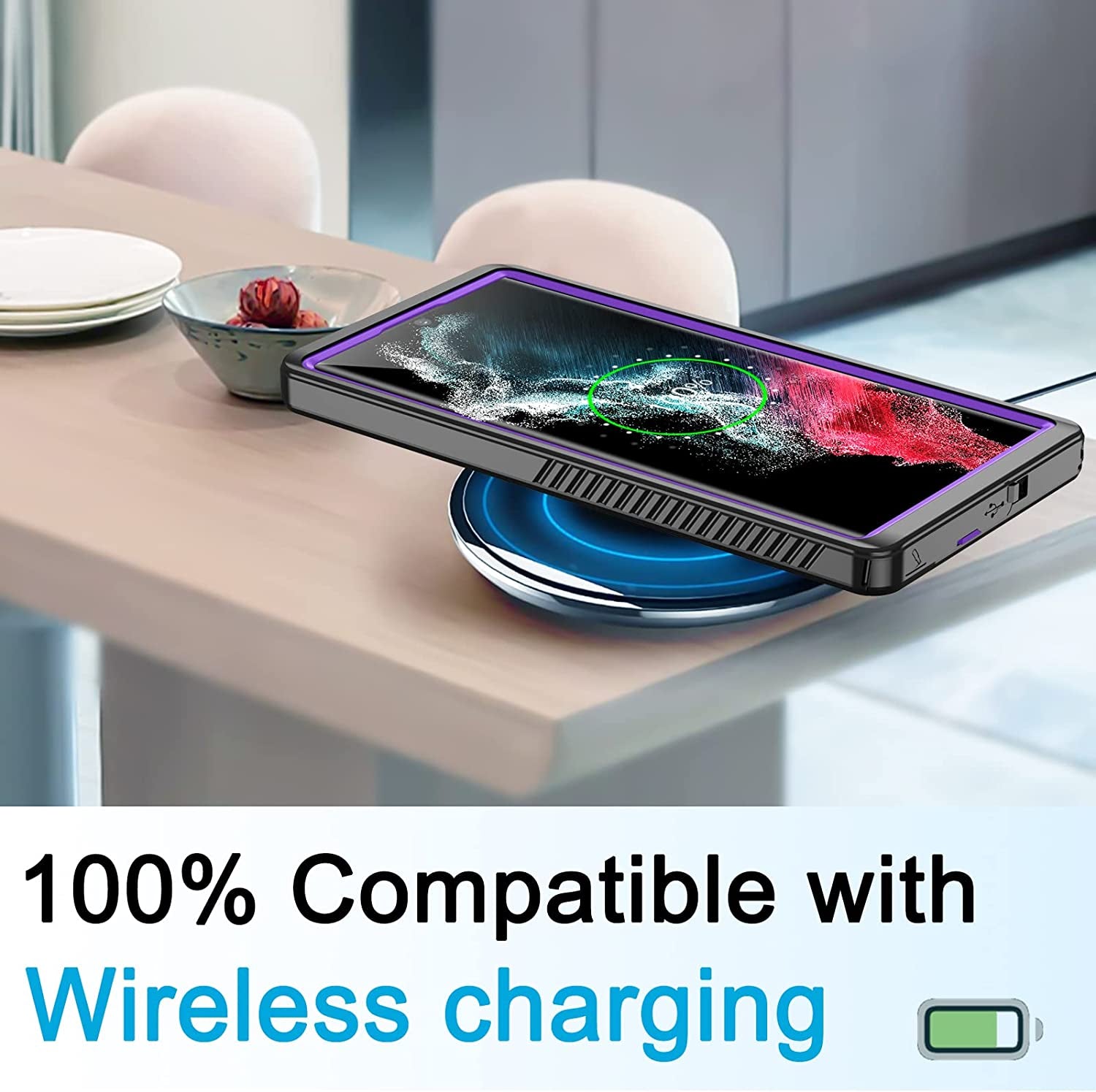 Temdan for Samsung Galaxy S22 Ultra Case Waterproof, Built in Screen Protector 360° Full Body Heavy Duty Shockproof IP68 Waterproof Galaxy S22 Ultra Case for Samsung S22 Ultra 5G 6.8 Inch Purple  Temdan   