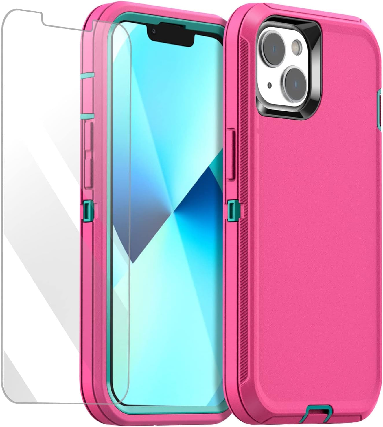 Aicase for Iphone 13 Mini Case(5.4") with Glass Screen Protector, Heavy Duty Drop Protection Full Body Rugged Shockproof/Dust Proof Military Protective Tough Durable for Iphone 13 Mini 5.4"_9  AICase   