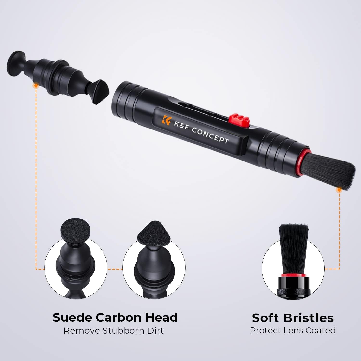 K&F Concept 9-In-1 Camera Lens Cleaning Kit for DSLR Camera Lens Filter Cell Phones with Air Blowing, Vacuum Cleaning Cloth*6, 15Ml Cleaning Cloths Liquid, Lens Cleaning Pen  Shenzhen Zhuoer Photograph   