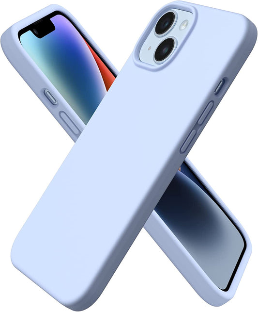 ORNARTO Compatible with Iphone 14 Case 6.1, Slim Liquid Silicone 3 Layers Full Phone Covered Soft Gel Rubber Case Protective Phone Cover 6.1 Inch-Baby Blue  ORNARTO Baby Blue  