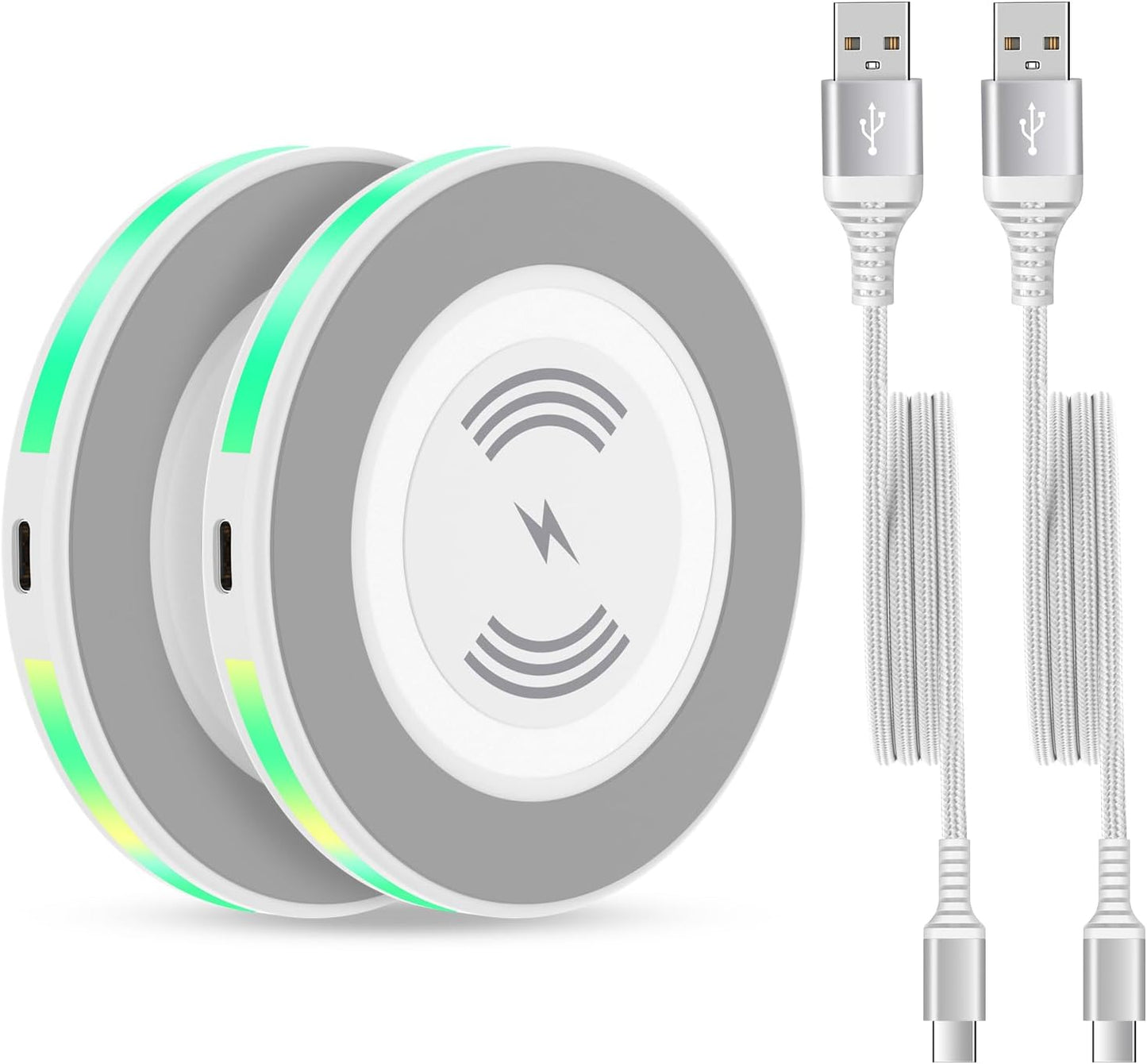 15W Samsung Wireless Charger Fast Charging Pad for Samsung Galaxy S23/S23 Ultra/S23 Plus/S22/S21 FE/S20/Z Fold 5 4 3/Z Flip 5 4 3/S10/S9/S8/S7/Note 20 10 9 8,Iphone 14 13 12 11 Pro Max,Pixel 7 6 5 4 3  Shenzhen Chuang Wei Da Technology Co., LTD White 2Pack 