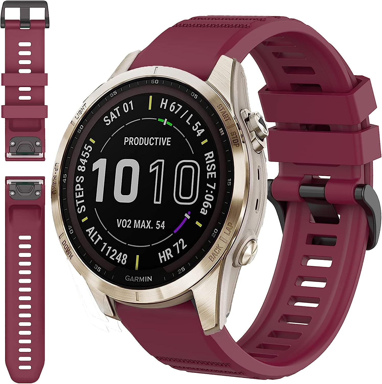 Miimall Compatible for Garmin Fenix 7S 20Mm Watch Band, Soft Silicone Strap Flexible Sport Women Man Easy-Fit Waterproof Replacement Band for Garmin Fenix 7S/7S Solar/7S Sapphire Solar/6S/5S(Cream)  Miimall Wine Red  