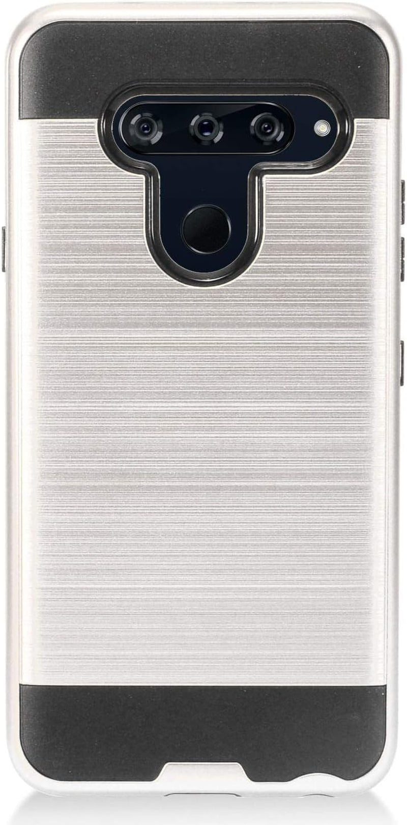 Eaglecell - Compatible with LG V40 Thinq - Brushed Style Hybrid Case - CS3 Silver  Eaglecell   