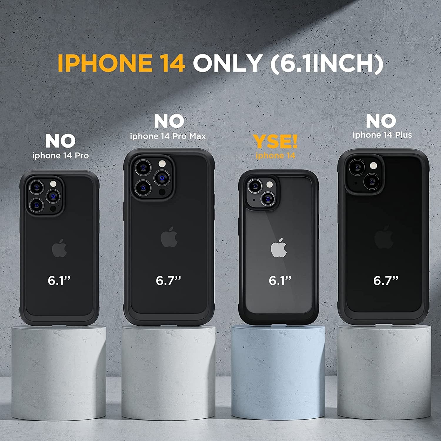 Miracase Glass Series Designed for Iphone 14 Case 6.1 Inch, 2023 Upgrade Full-Body Clear Bumper Case with Built-In 9H Tempered Glass Screen Protector and Camera Lens Protector,Black  Miracase   