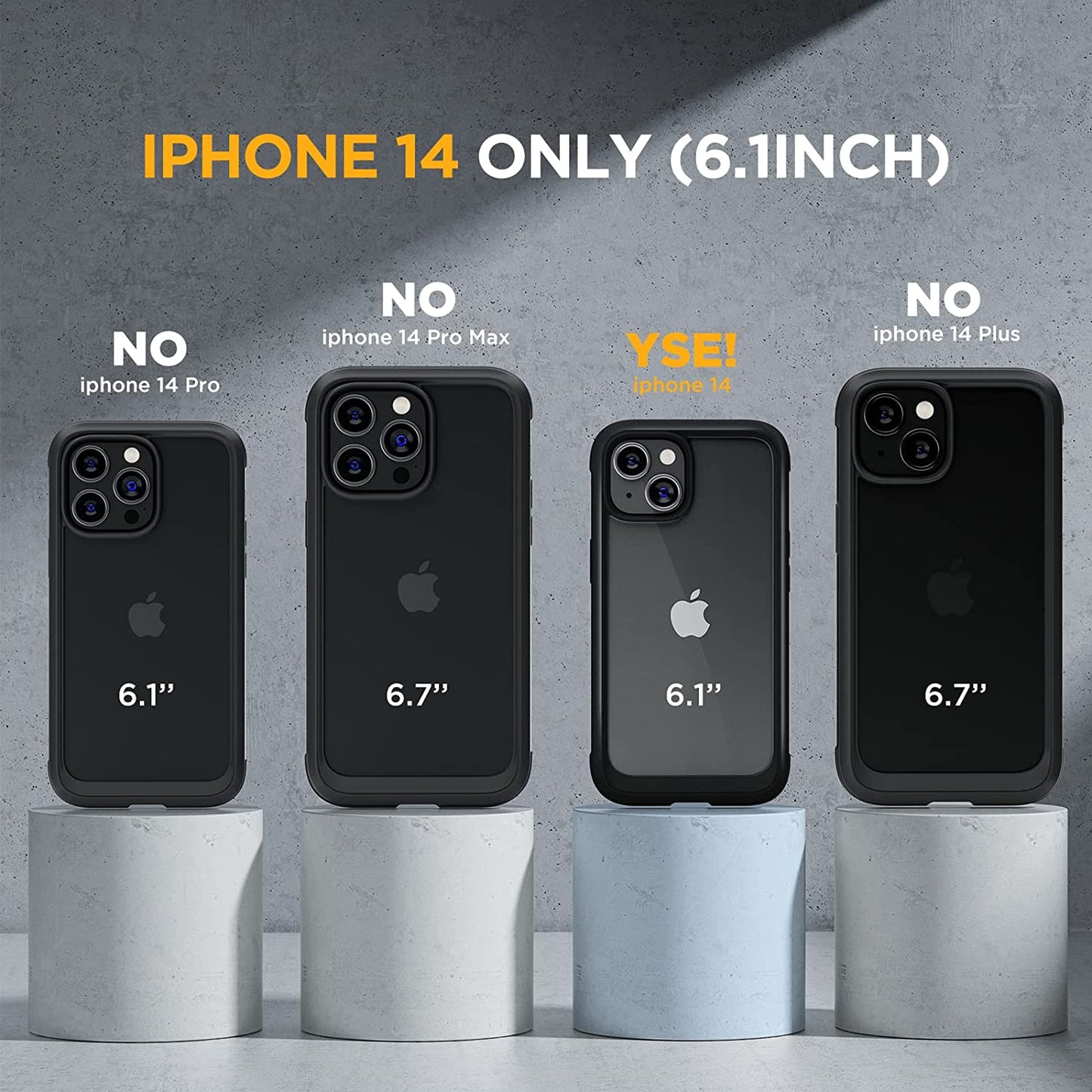 Miracase Glass Series Designed for Iphone 14 Case 6.1 Inch, 2023 Upgrade Full-Body Clear Bumper Case with Built-In 9H Tempered Glass Screen Protector and Camera Lens Protector,Black  Miracase   