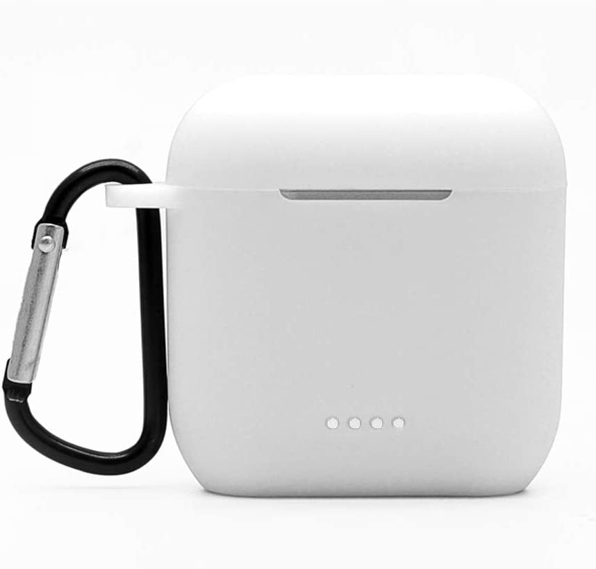 USSJ Protective Silicone Case Compatible with Tozo T6, Front LED Visible, Premium Accessory Shockproof Tozo T6 Case Cover with Keychain. (Pink)  USSJ White  