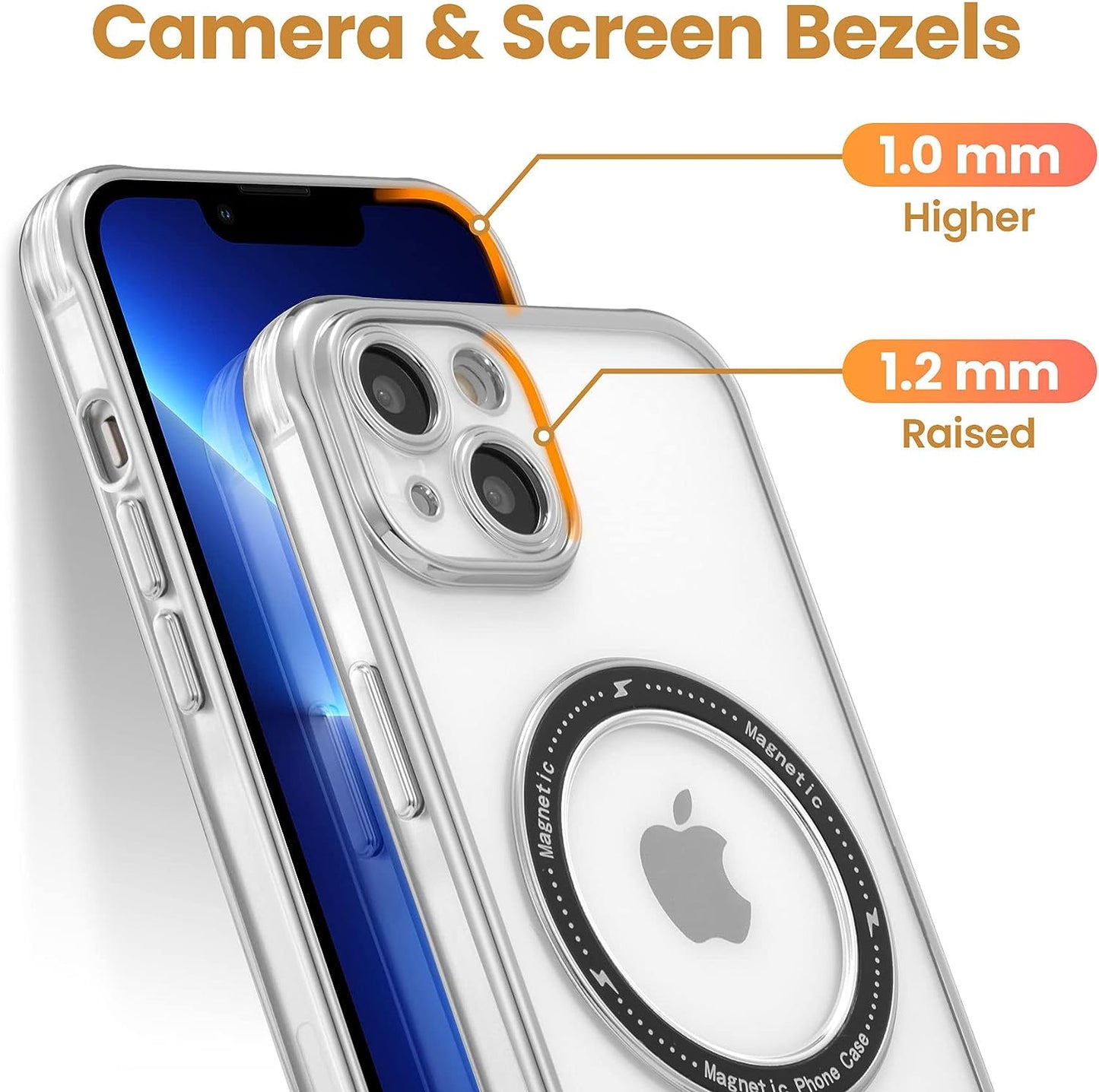 ZCDAYE Magnetic Clear Case for Iphone 13, [Compatible with Magsafe] [Lens Protector] Crossbody Adjustable Neck Lanyard Phone Case Premium TPU Shockproof Cover for Iphone 13(6.1 Inches) - Sliver  ZCDAYE   
