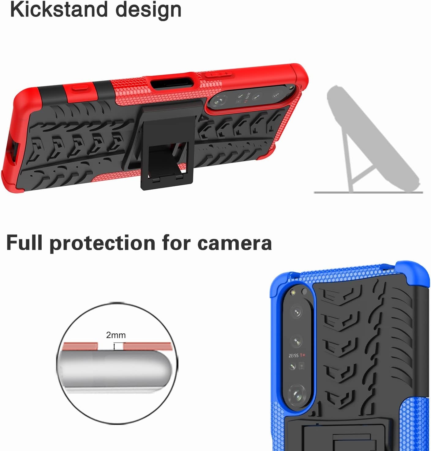 Compatible with Sony Xperia 5 III with Built-In Kickstand 360° Full Body Shockproof Military Grade Heavy Duty Protective Phone Case for Sony Xperia 5 III  Joie & Joho   