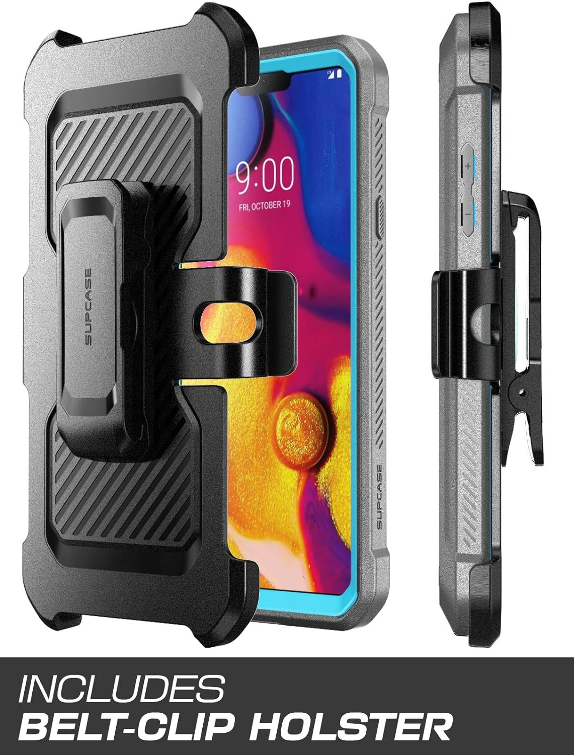 LG V40 Thinq Unicorn Beetle Pro Rugged Holster Case with Screen Protector-Blue  SUPCASE   
