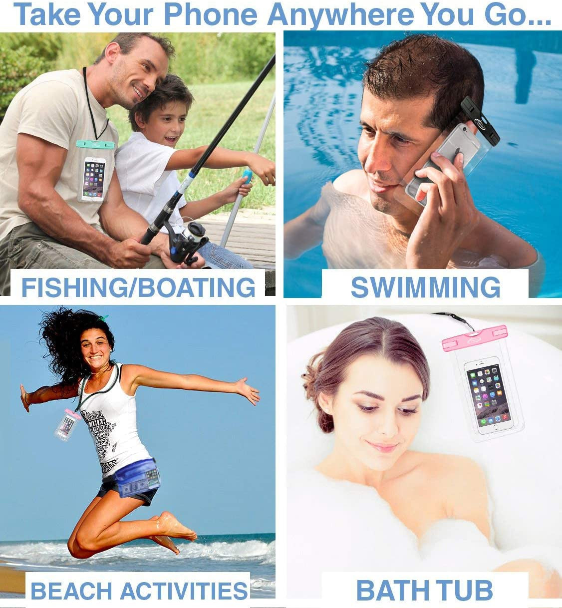 Airuntech Large Universal Waterproof Case, Waterproof Phone Pouch Compatible with Iphone 14 Pro Max/13/12/11/Xr/X/Se//8/7, Galaxy S22/S21, Note 20 Pixel/Oneplus Underwater Phone Protector Vacation  AiRunTech   